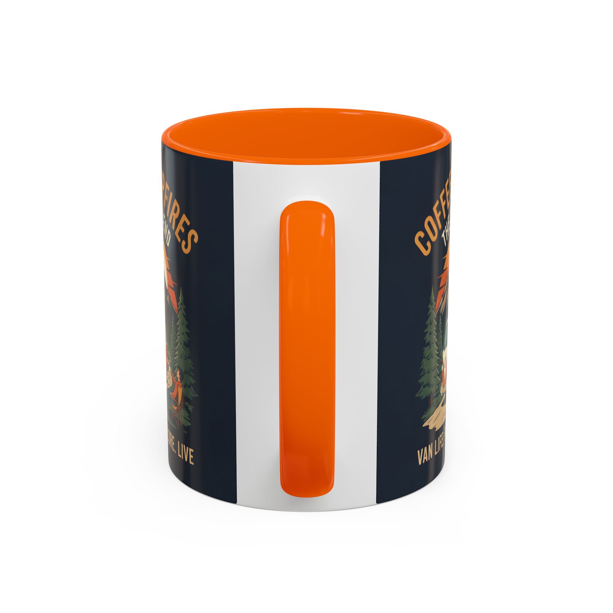 Accent Coffee Mug (11, 15oz) — "Coffee and campfires"