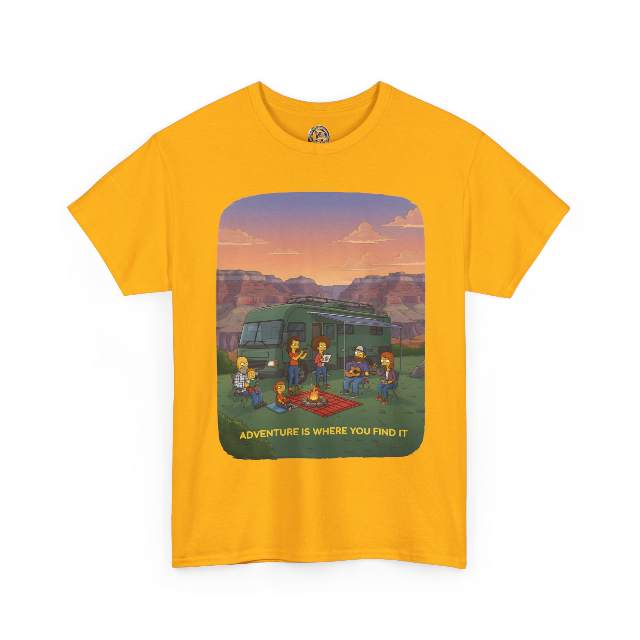 Unisex Heavy Cotton Tee — "Adventure Is Where You Find It" Design Sitcom-Line