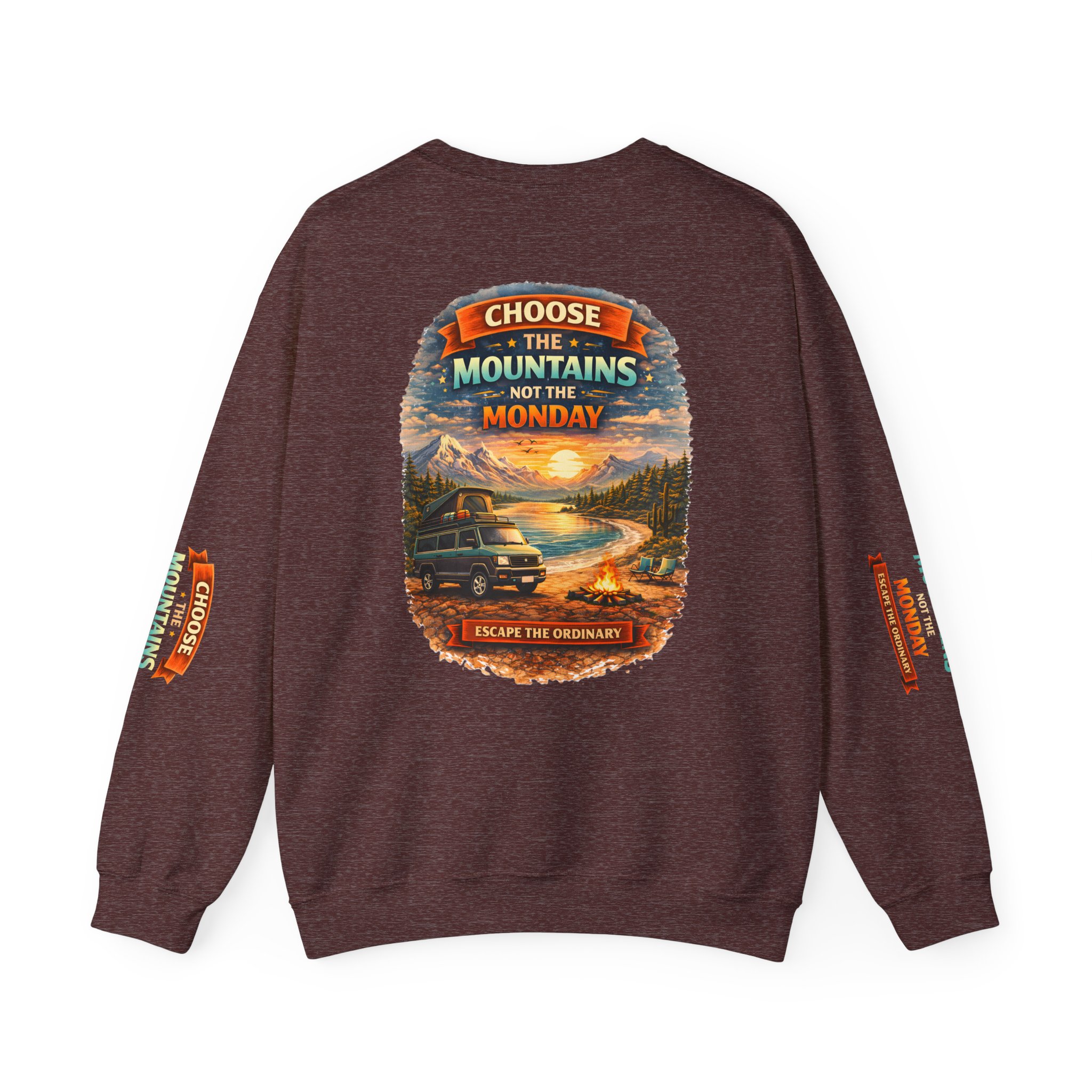 Unisex Heavy Blend™ Crewneck Sweatshirt — "Choose The Mountens" Design Scenic-Line