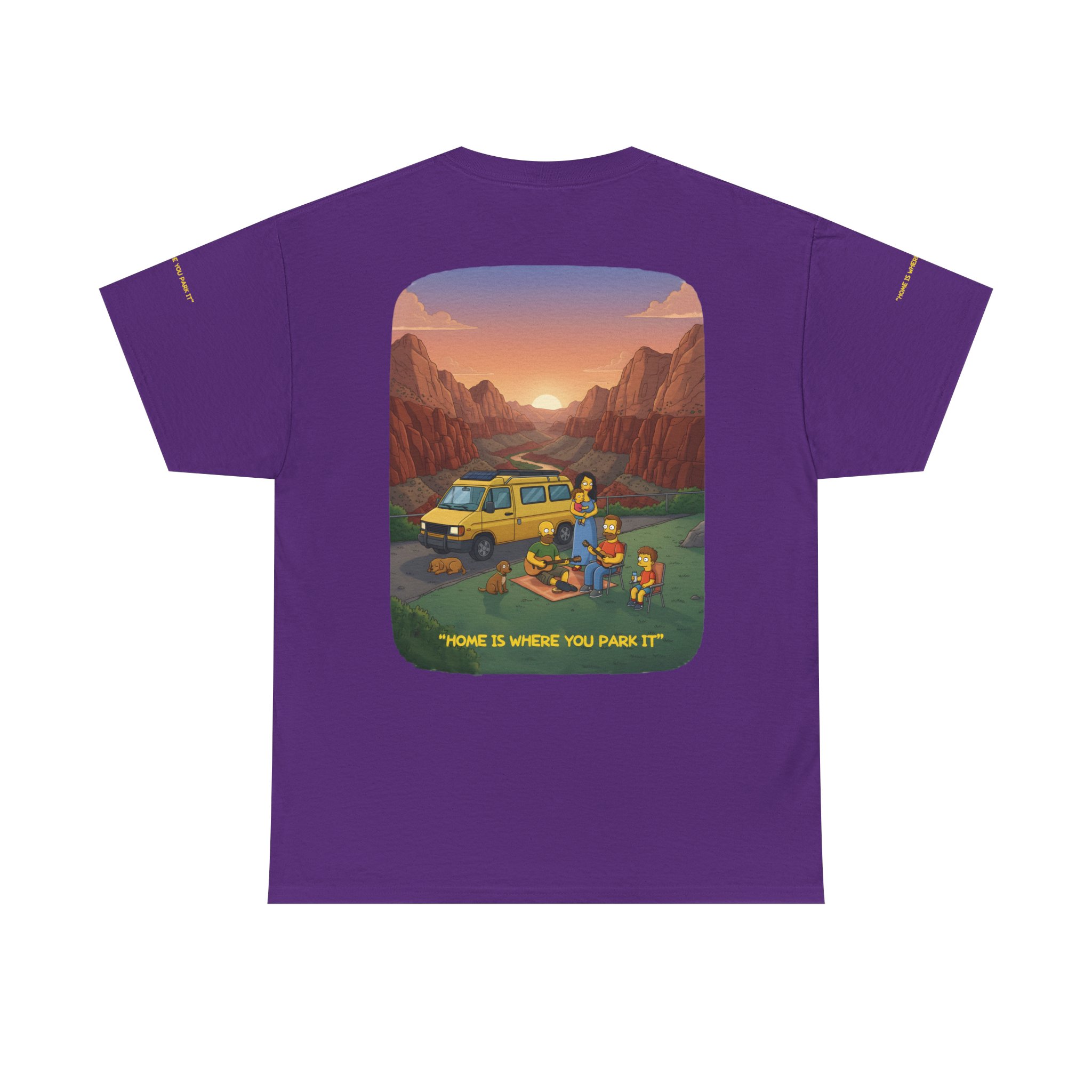 Unisex Heavy Cotton Tee — "Home Is Where You Park It" Design Sitcom-Line