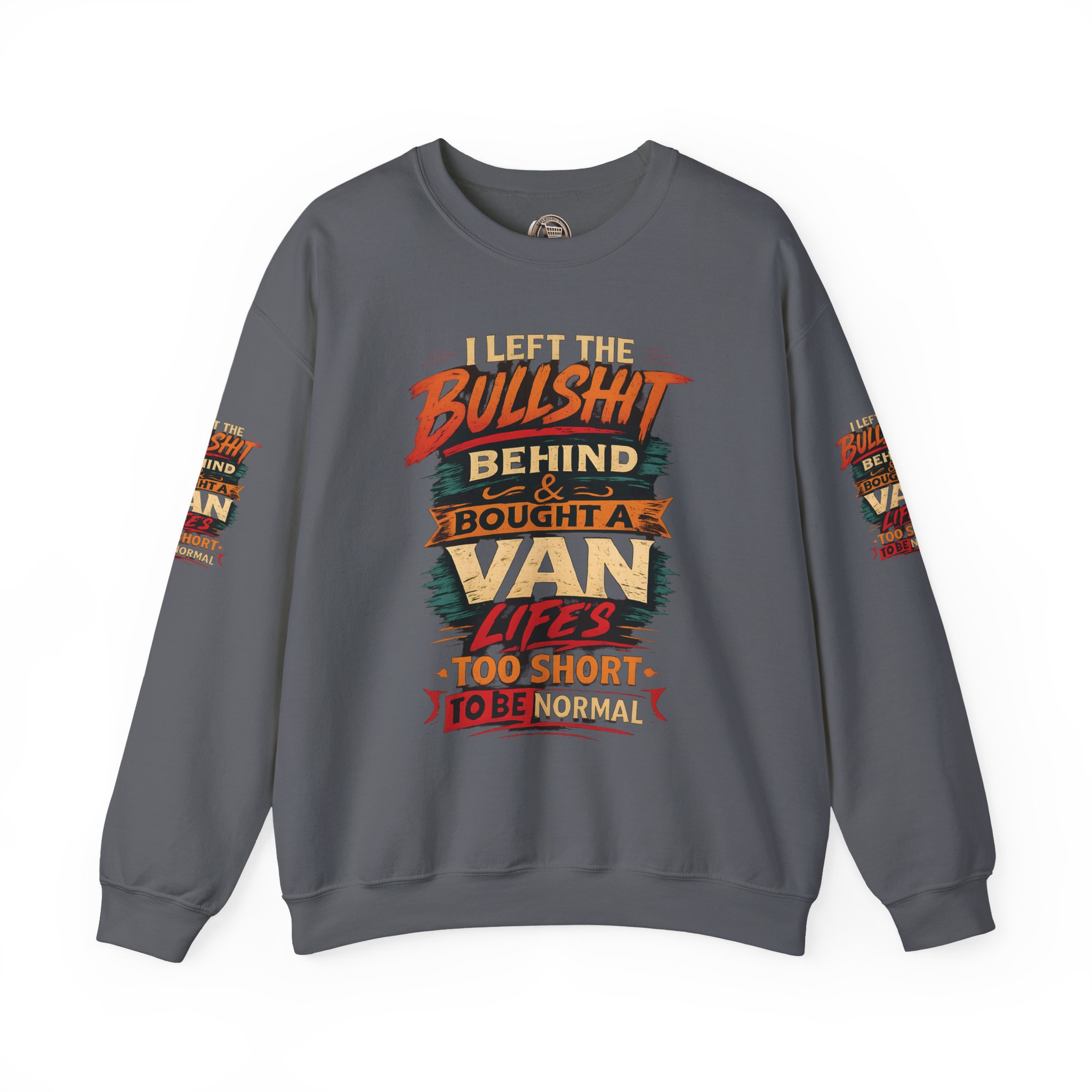 Unisex Heavy Blend™ Crewneck Sweatshirt — "I Left The Bullshit" Design F**K-Line