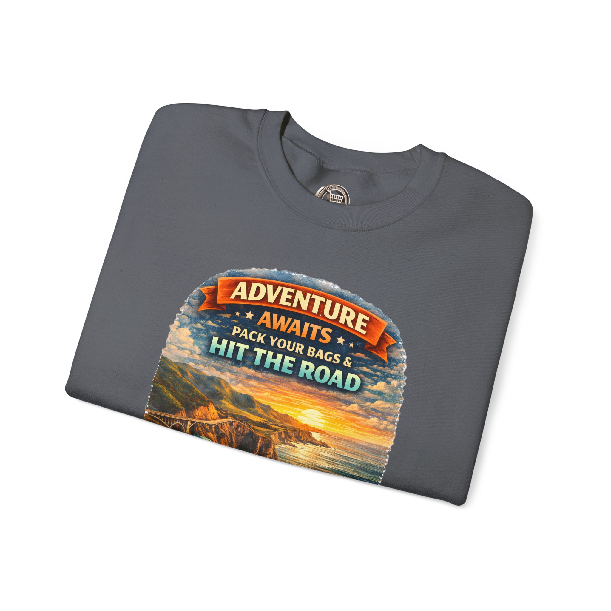 5050072538421797672_2048.jpeg Unisex Heavy Blend™ Crewneck Sweatshirt — "Adventure Awaits-Pack Your Bags" Design Scenic-Line