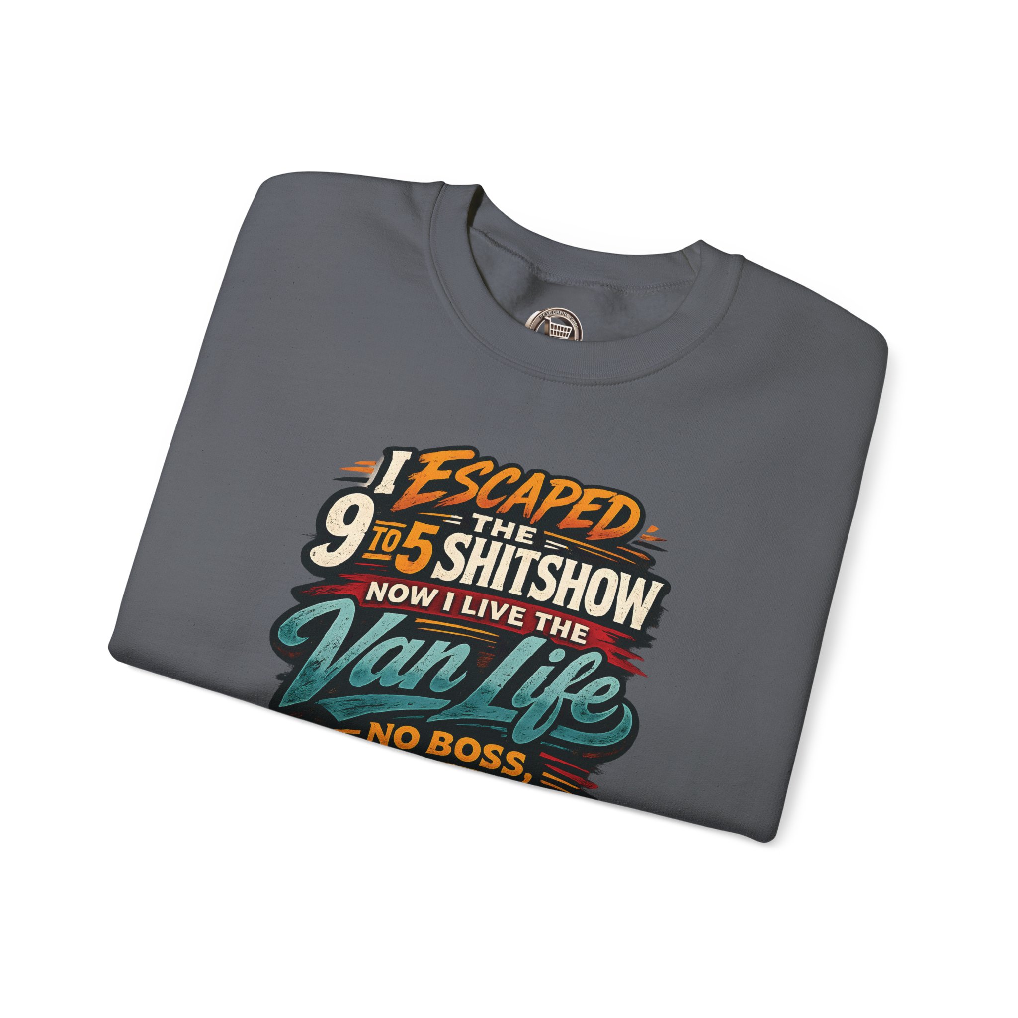 5050468526253965736_2048.jpeg Unisex Heavy Blend™ Crewneck Sweatshirt — "I Escaped The 9 To 5" Design F**K-Line