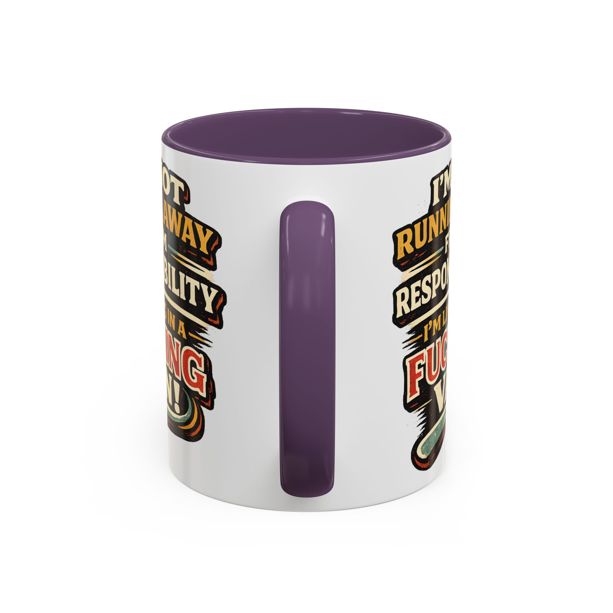 505785382414505515_2048.jpeg Accent Coffee Mug (11, 15oz) — "I`m Not running Away" Design F**K-Line