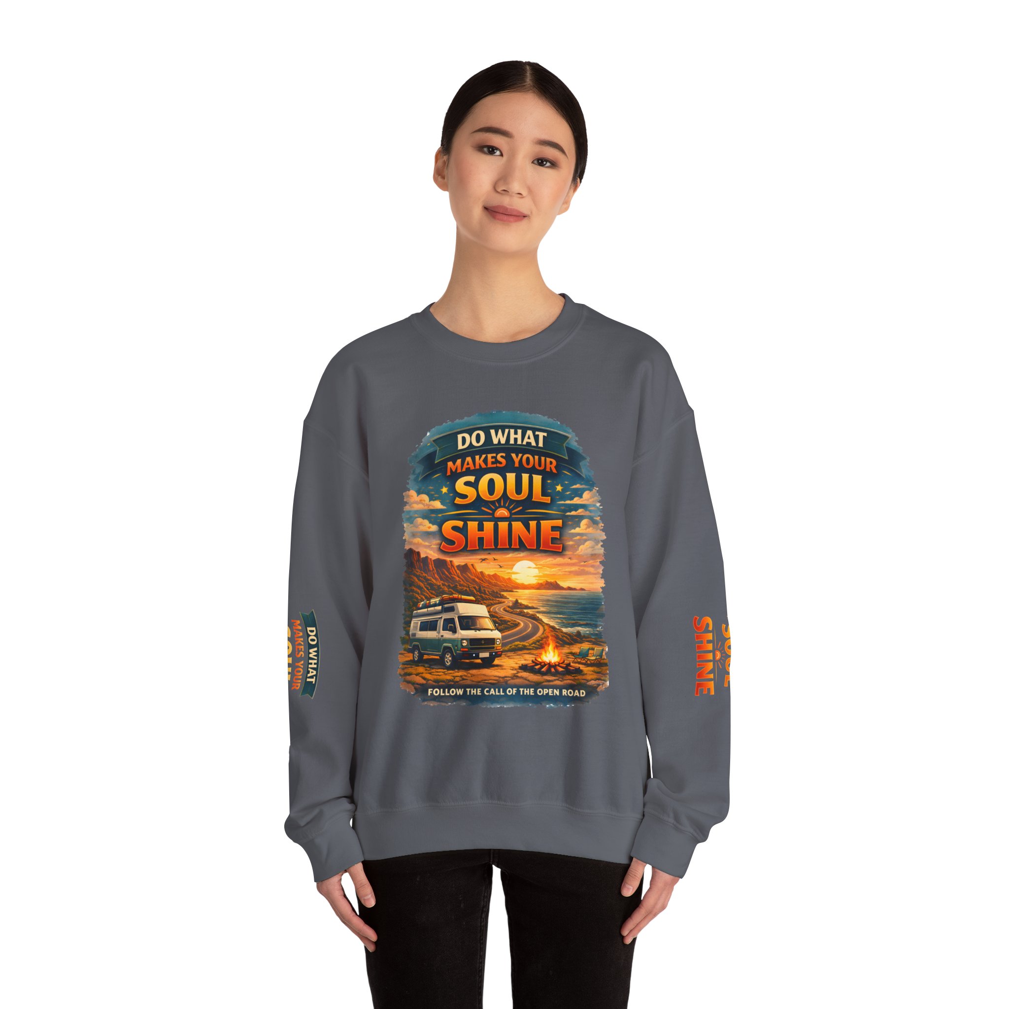 Unisex Heavy Blend™ Crewneck Sweatshirt — "Do What Makes Your Soul Shine" Design Scenic-Line