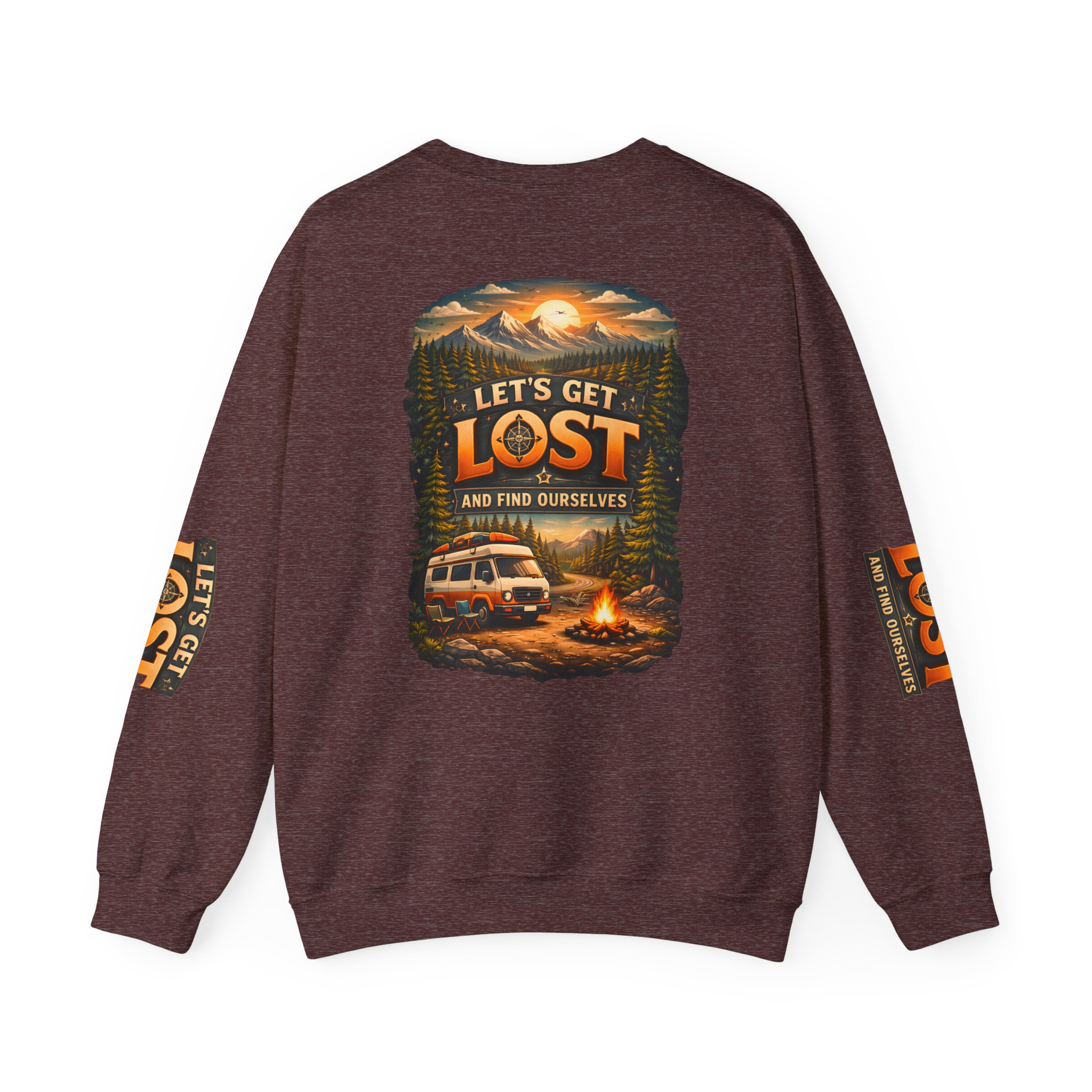 Unisex Heavy Blend™ Crewneck Sweatshirt — "Let´s Get Lost And Found Ourselfs" Design Scenic-Line