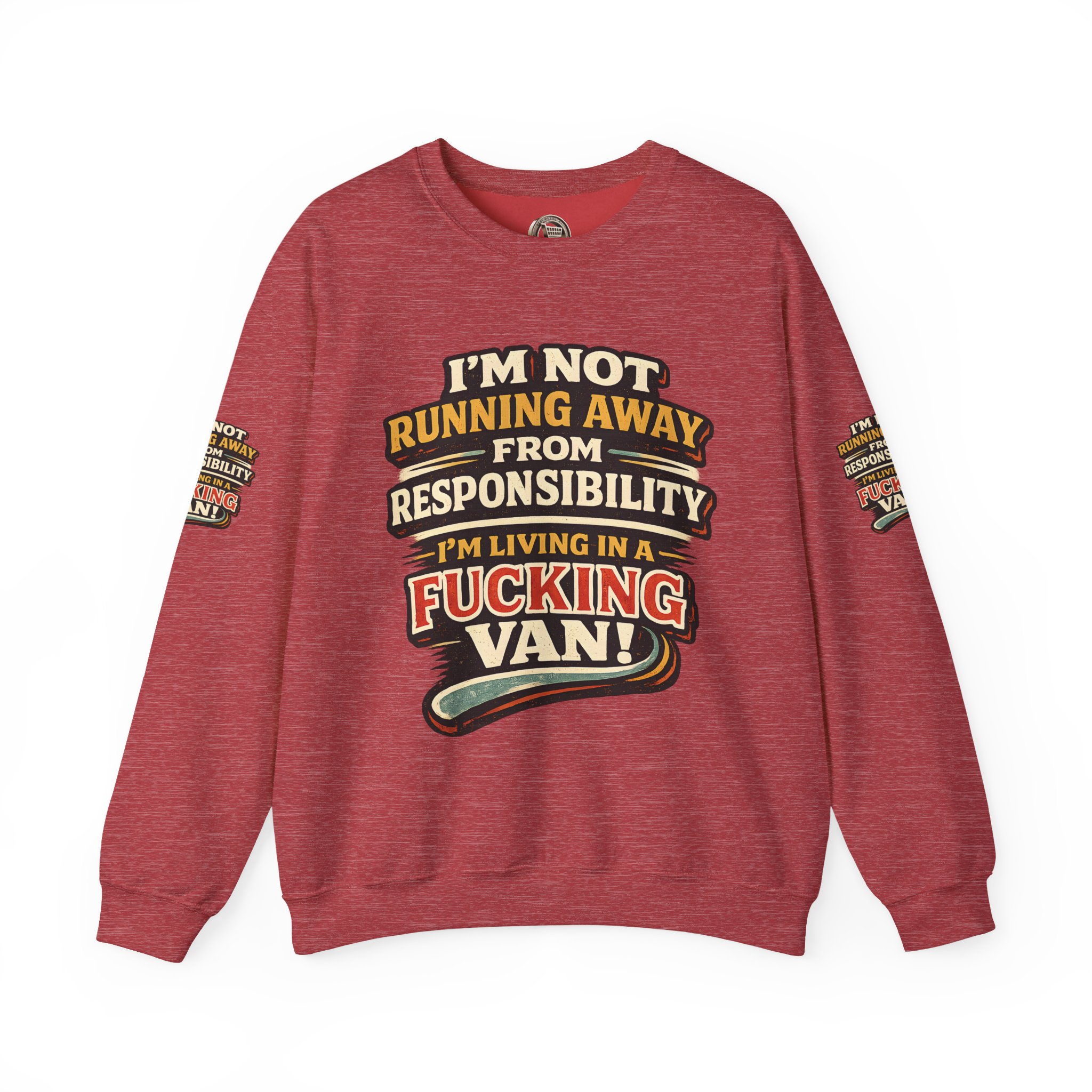 5060993080720121624_2048.jpeg Unisex Heavy Blend™ Crewneck Sweatshirt — "I`m Not running Away" Design F**K-Line