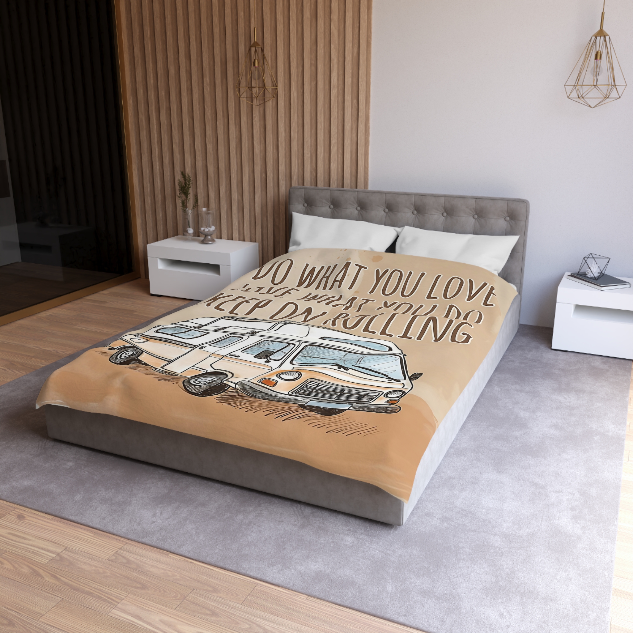 5063881867938734708_2048.jpeg Duvet Cover - 'Do What You Love, Keep On Rolling' Campervan Bedding