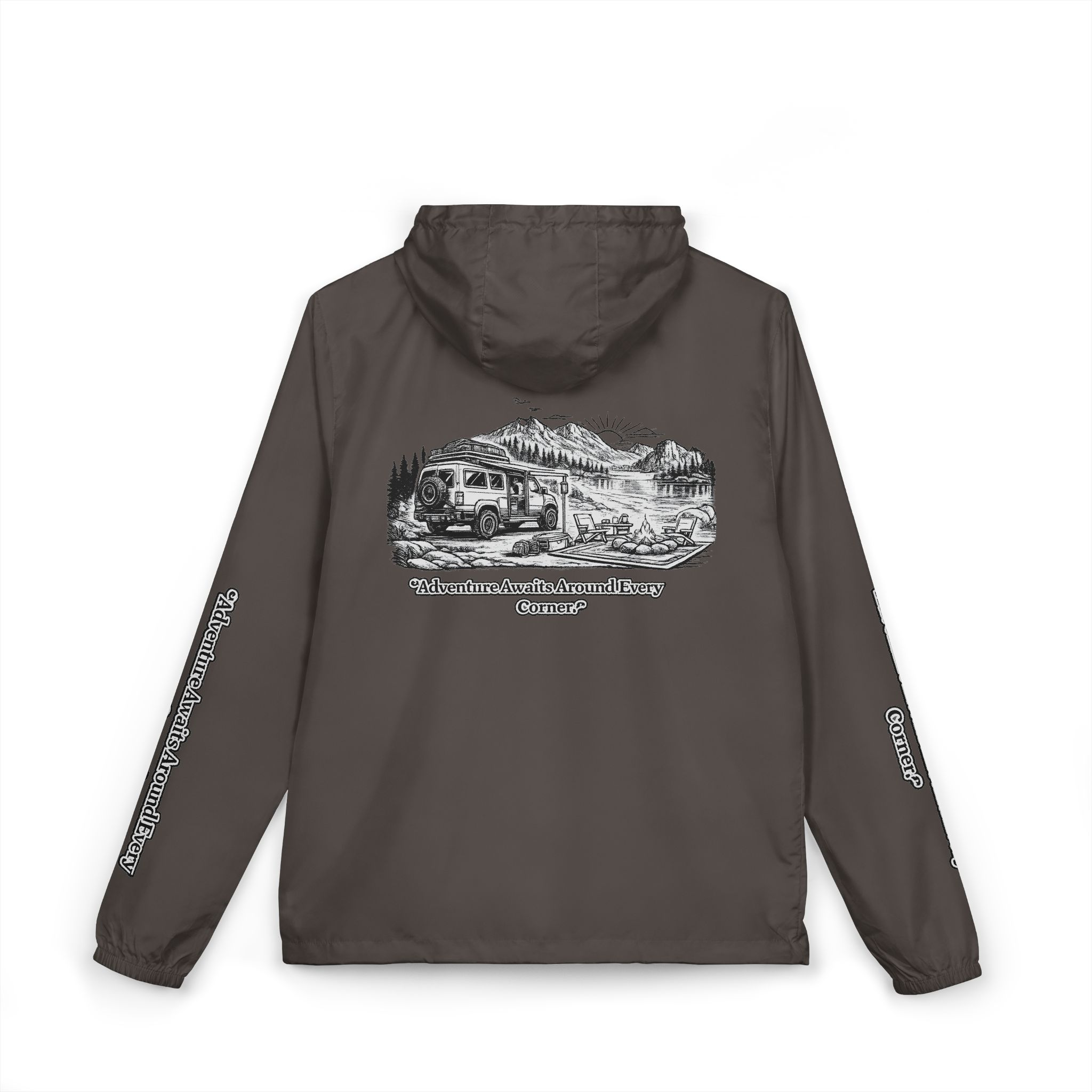 506494650682886450_2048-2.jpeg Unisex Full-Zip Windbreaker Jacket — "Adventure Awaits" (Design "Minimal-Line")