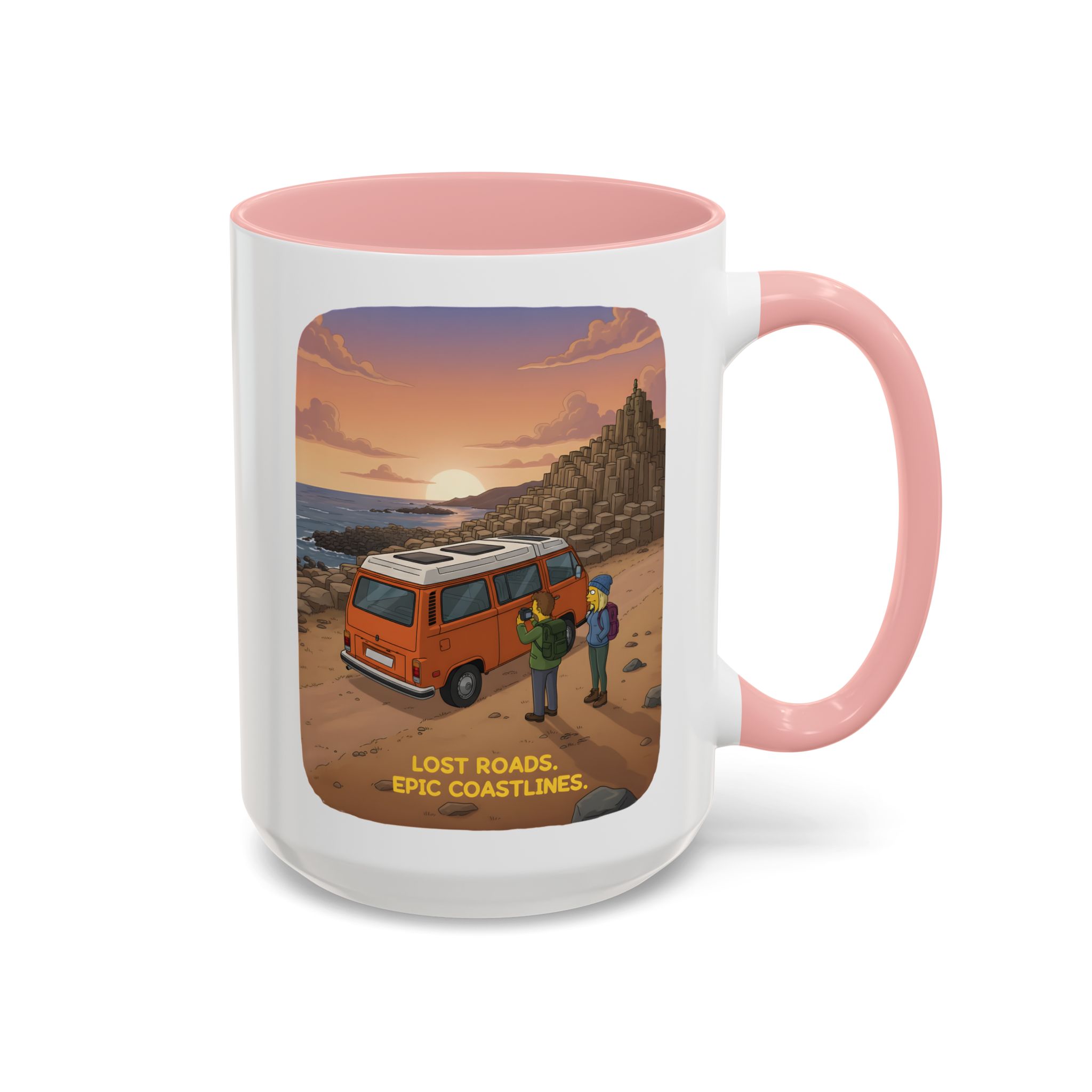 Accent Coffee Mug (11, 15oz) — "Lost Roads Epic Coastlines" Design Sitcom-Line