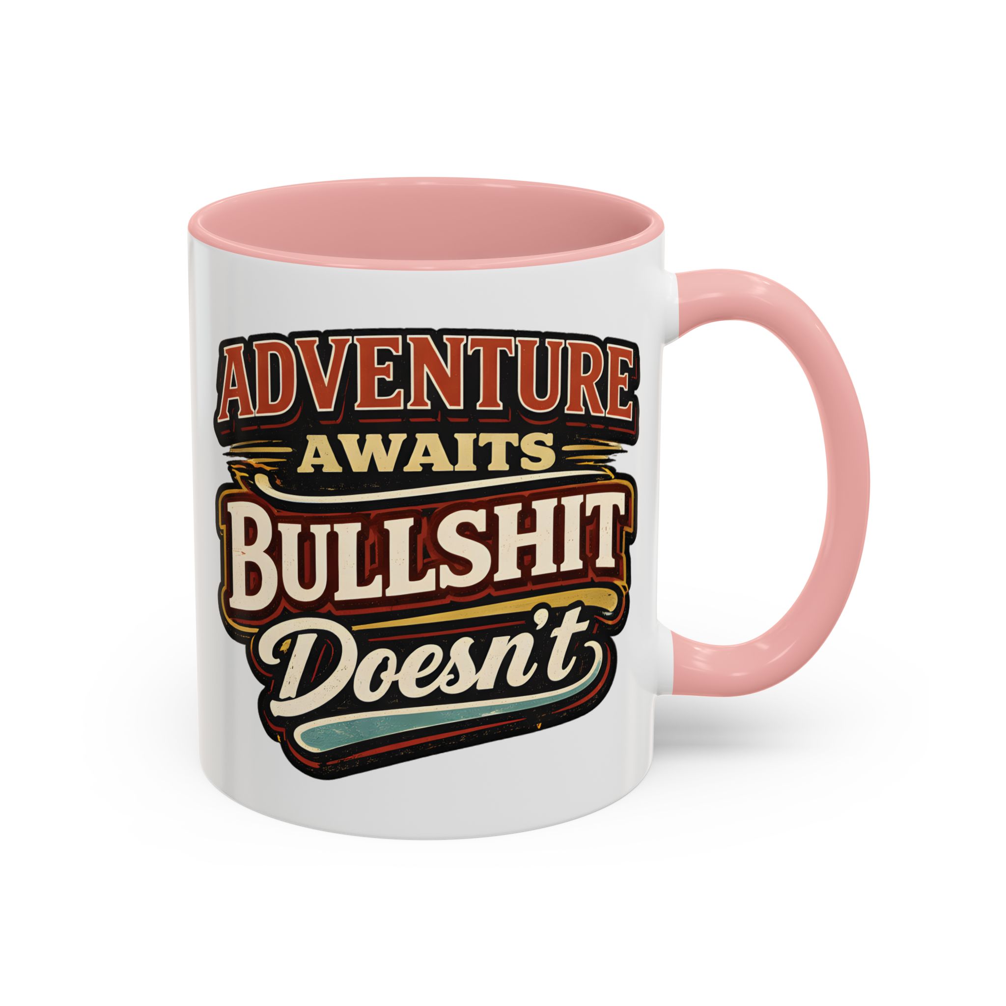Accent Coffee Mug (11, 15oz) — "Adventure Awaits" Design F**K-Line