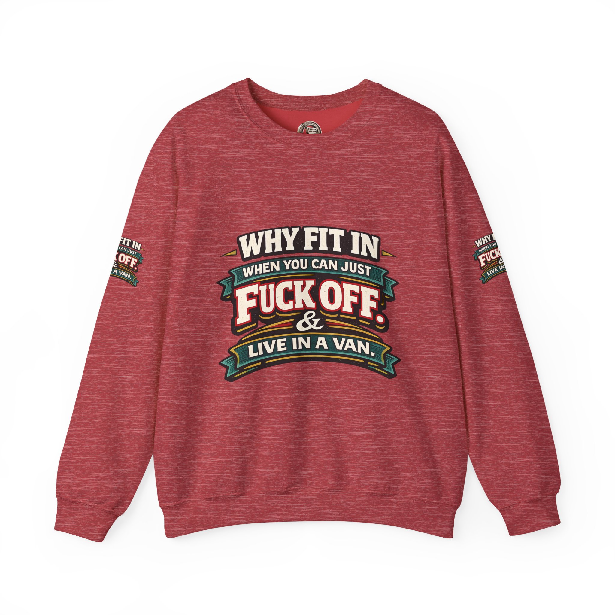 Unisex Heavy Blend™ Crewneck Sweatshirt — "Why Fit In" Design F**K-Line