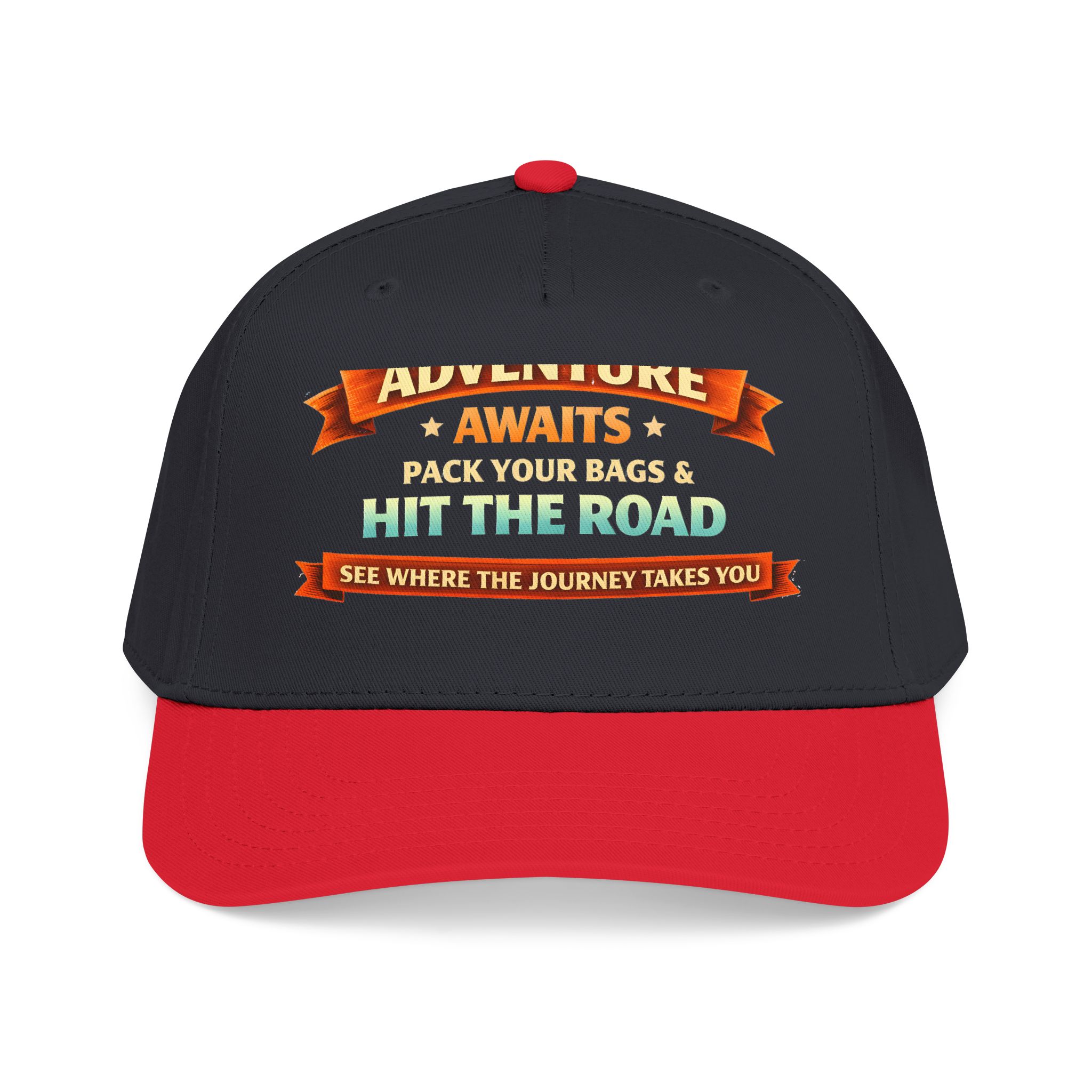 Baseball Cap - "Adventure Awaits-Pack Your Bags" Design Scenic-Line