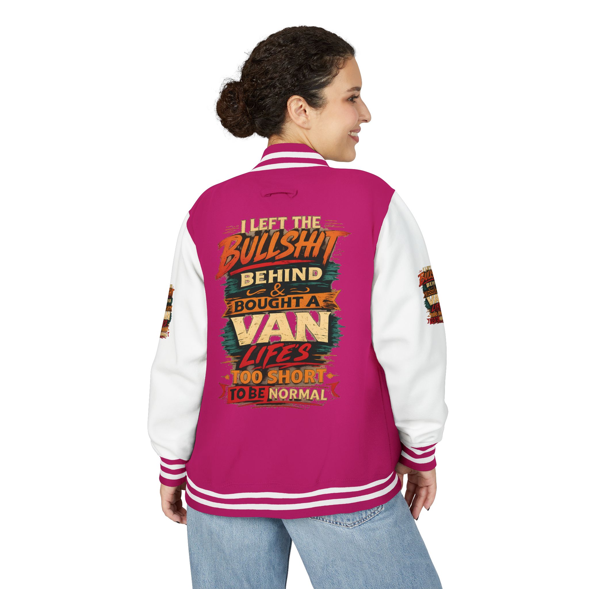 Unisex Heavyweight Letterman Jacket — "I Left The Bullshit" Design F**K-Line