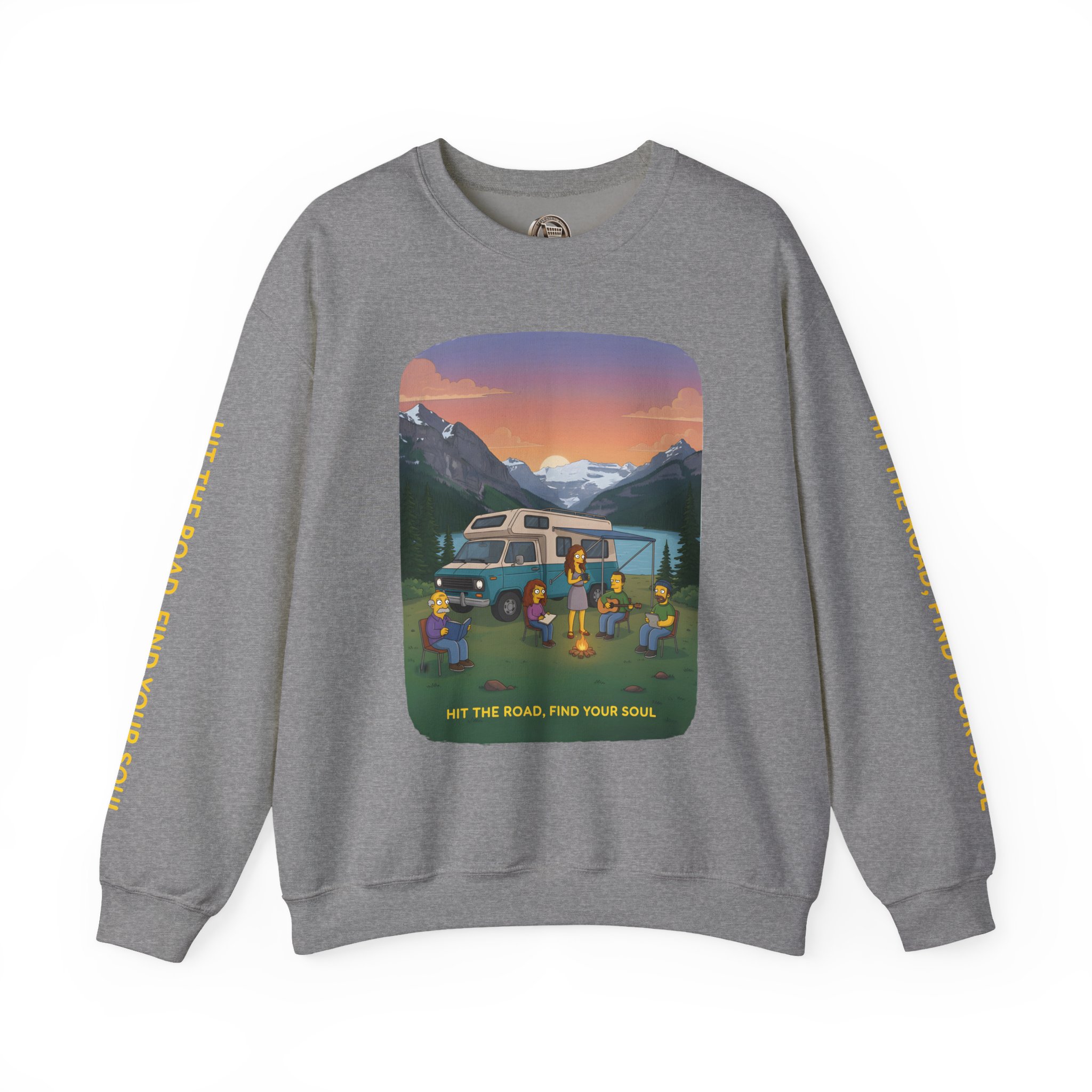 Unisex Heavy Blend™ Crewneck Sweatshirt — "Hit The Road-Find Your Soul" Design Sitcom-Line
