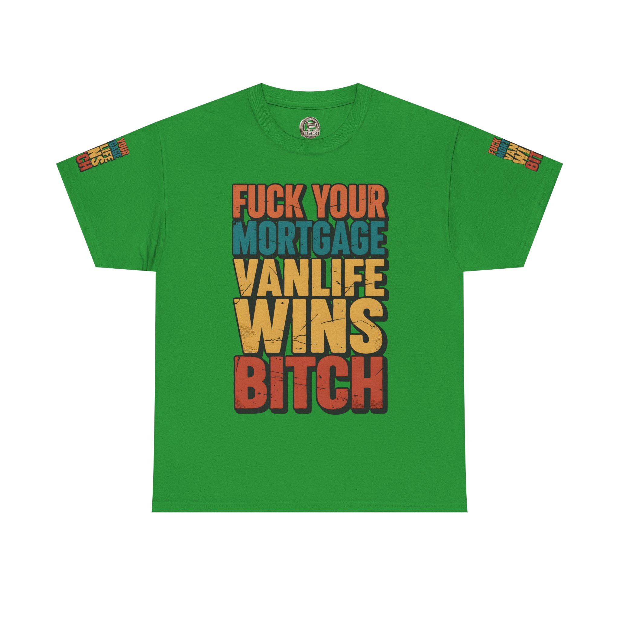 Unisex Heavy Cotton Tee — "Fuck Your Mortgage" Design F**K-Line