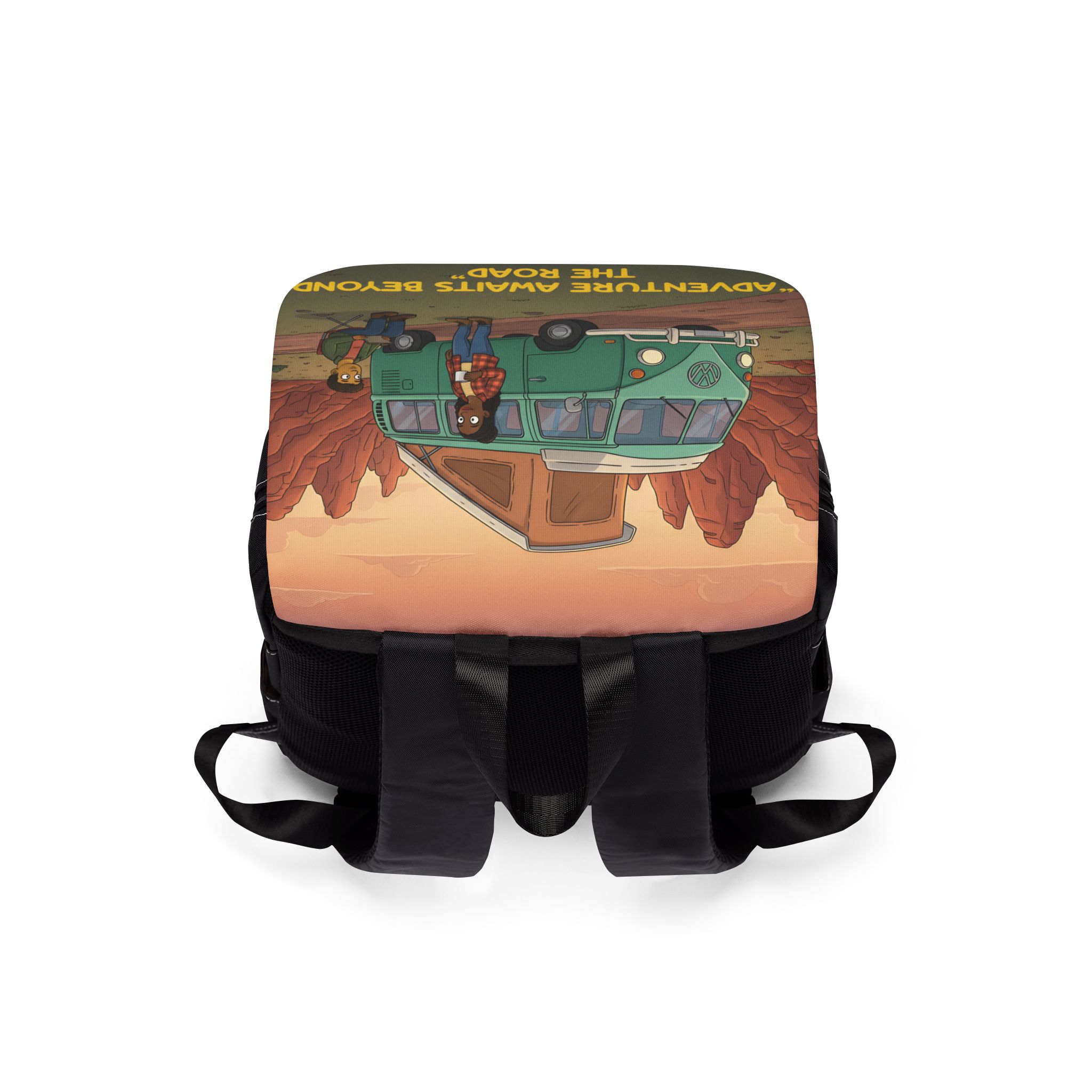 5115779526285806750_2048.jpeg Unisex Casual Shoulder Backpack — "Adventure Awaits Beyond The Road" Design Sitcom-Line