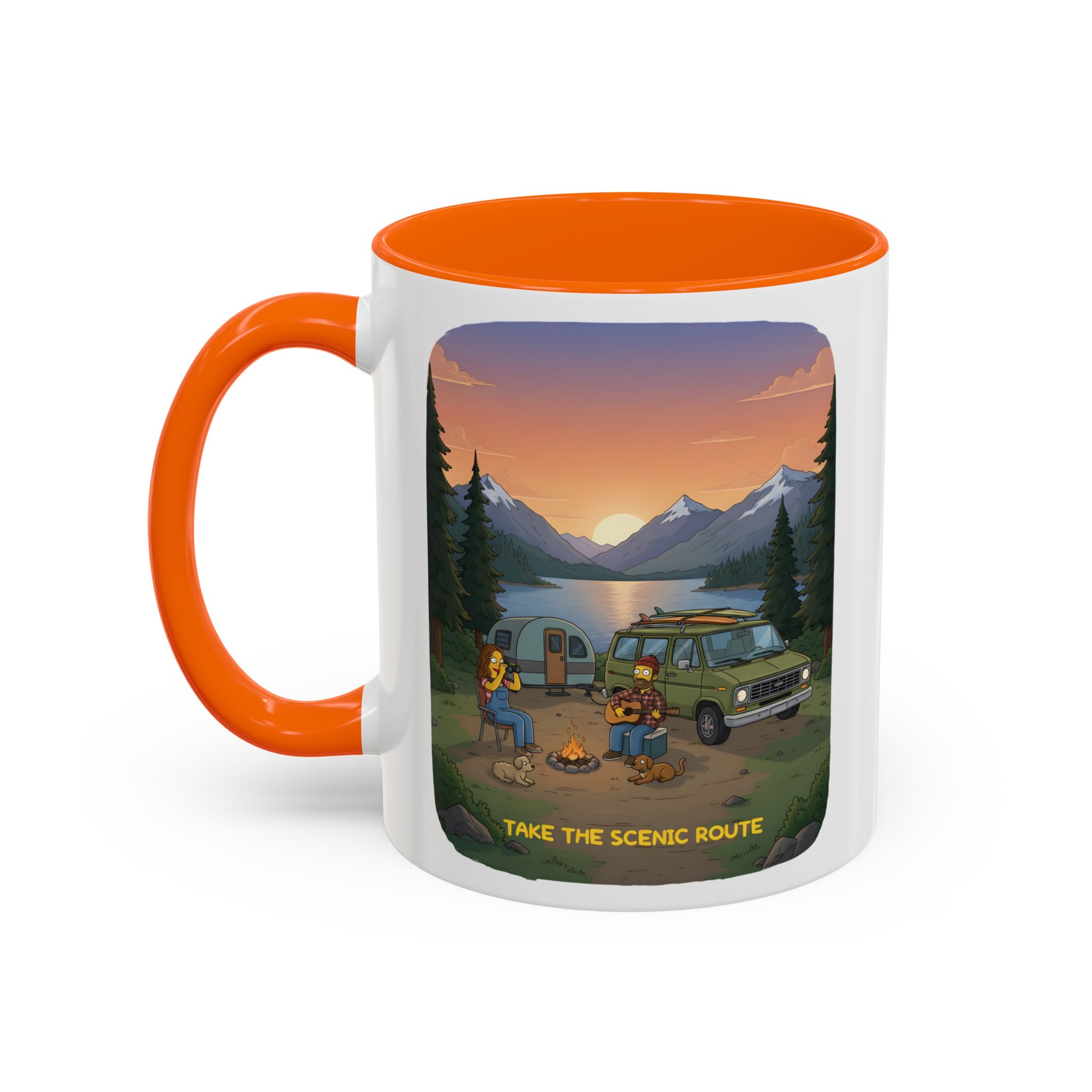 5125831465874585555_2048.jpeg Accent Coffee Mug (11, 15oz) — "Take The Scenic Route" Design Sitcom-Line