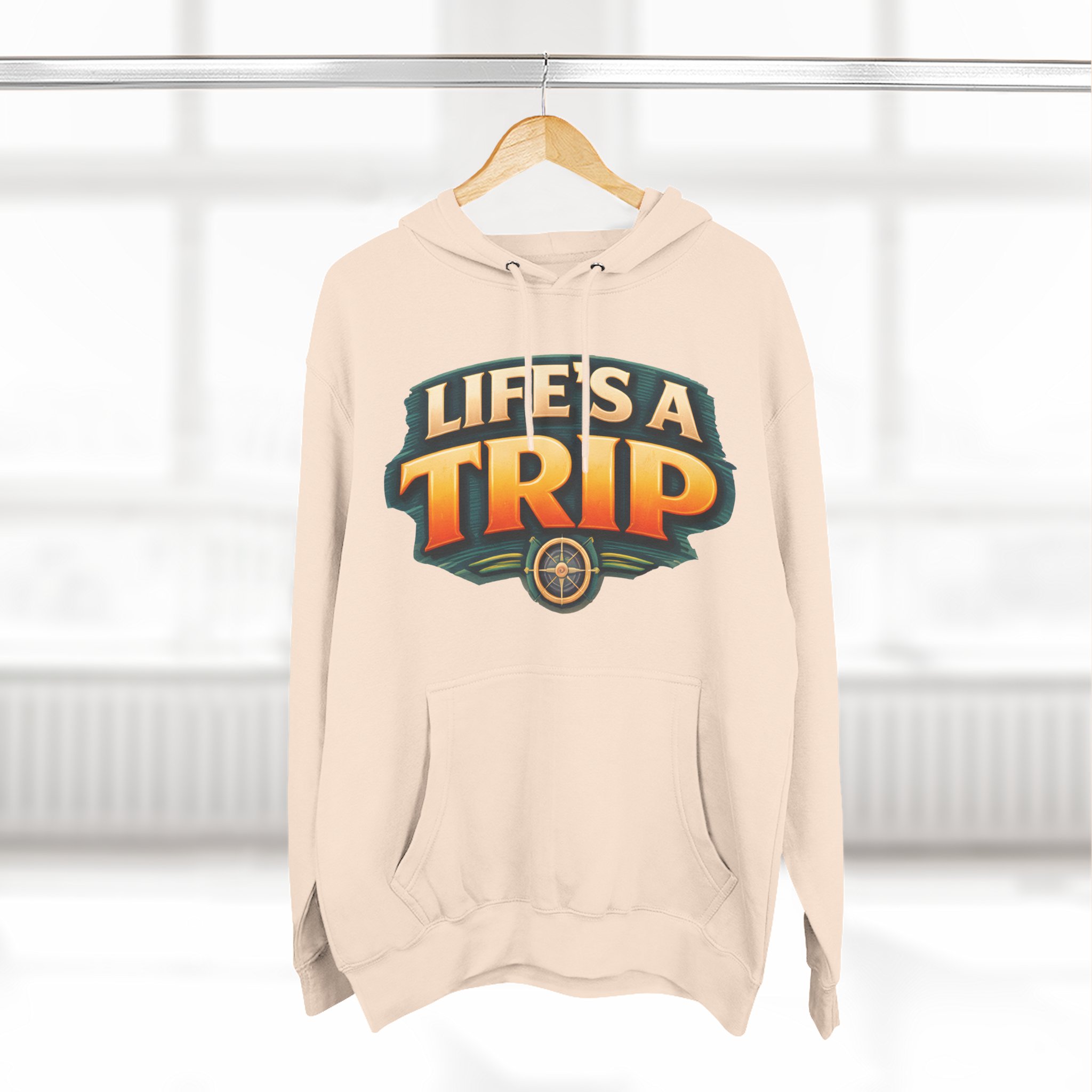 Three-Panel Fleece Hoodie - "Life s A Trip" Design Scenic-Line