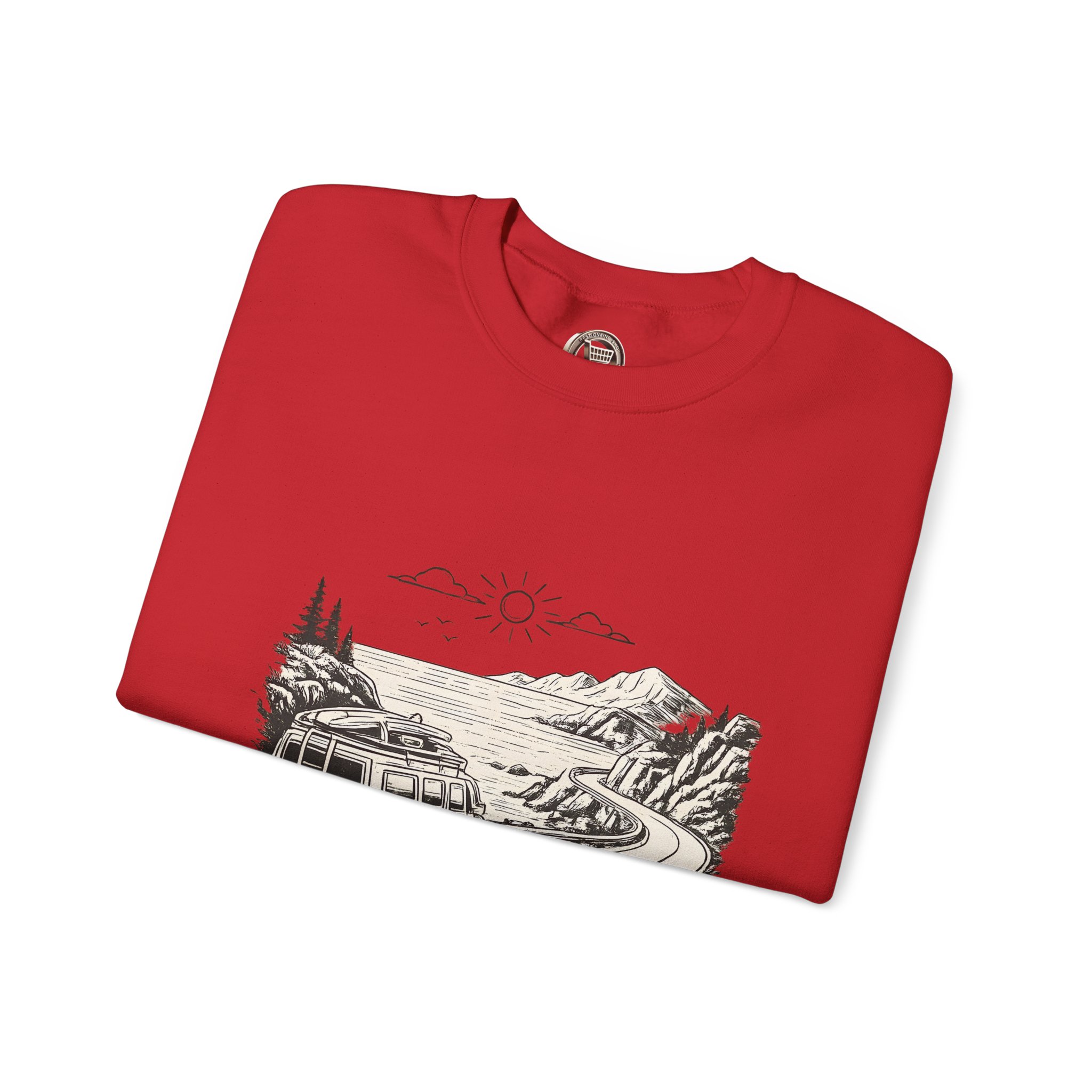 Unisex Heavy Blend™ Crewneck Sweatshirt — "Wander Without Limits" Design Minimal-Line