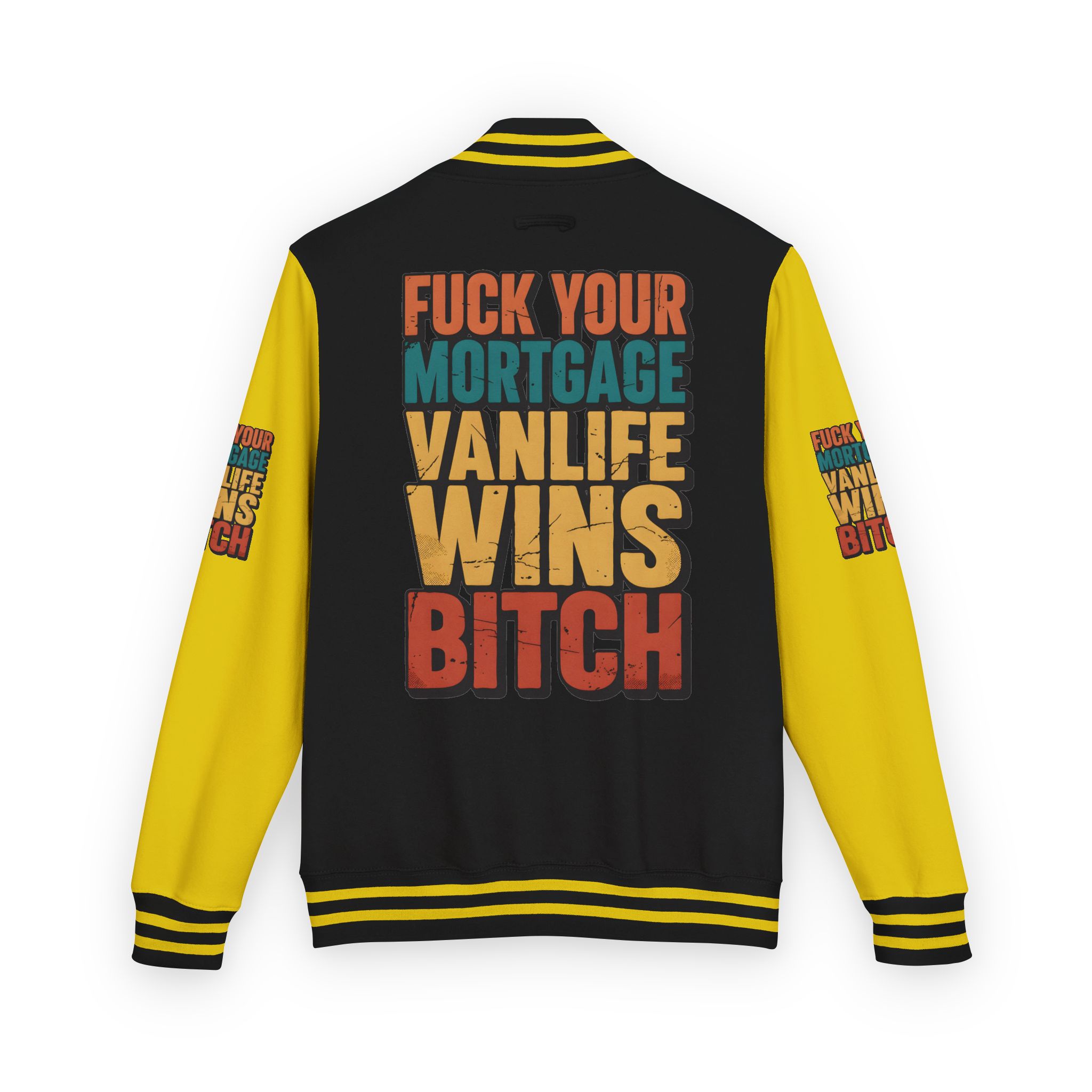 Unisex Heavyweight Letterman Jacket — "Fuck Your Mortgage" Design F**K-Line