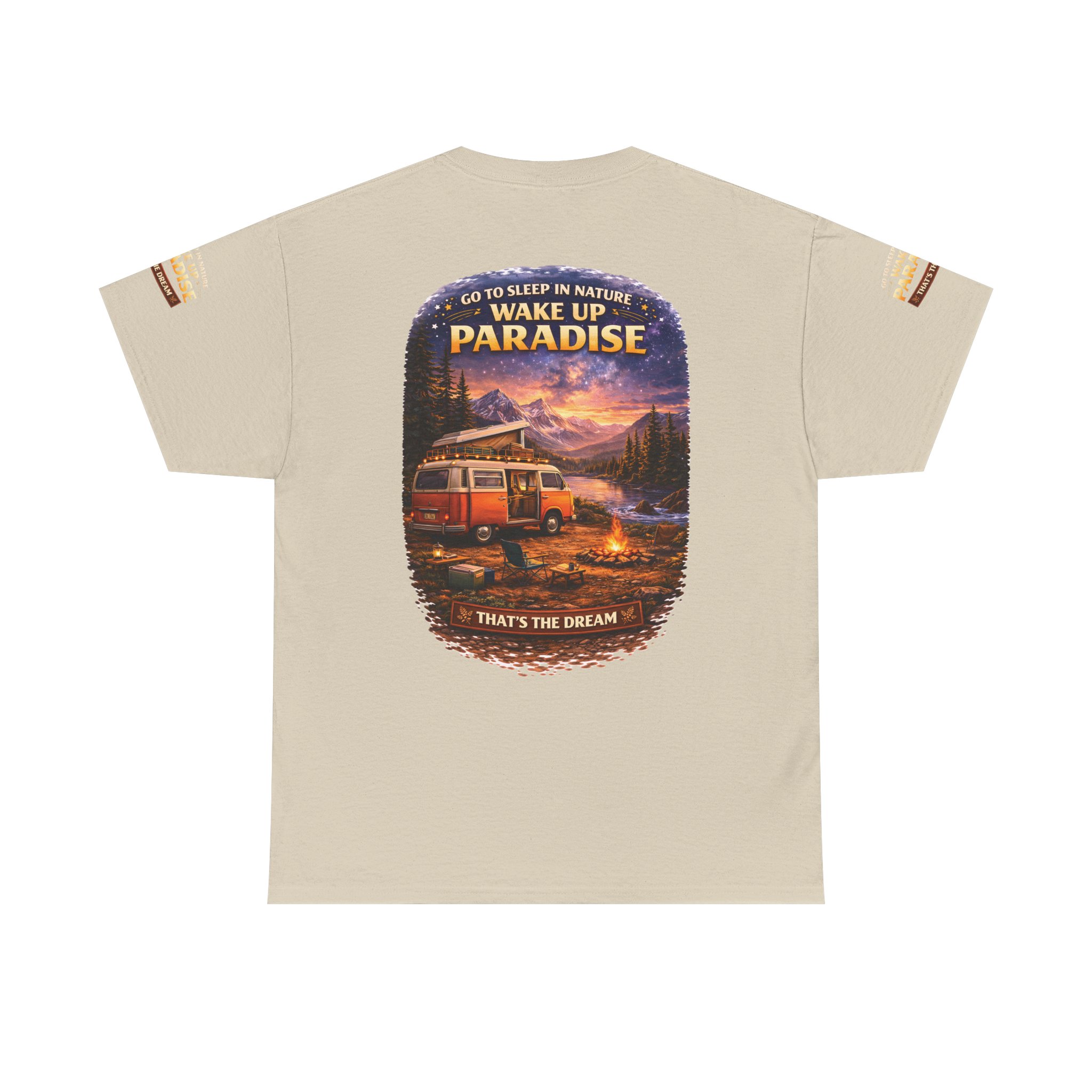 Unisex Heavy Cotton Tee — "Go Sleep In Nature" Design Scenic-Line
