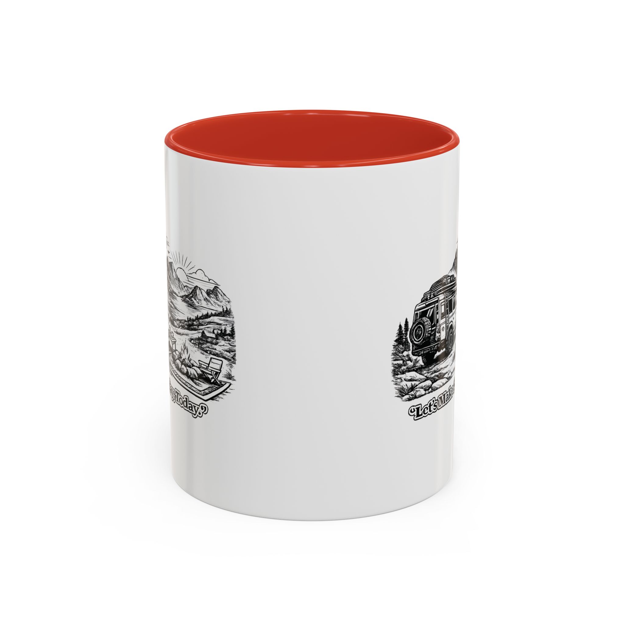 Accent Coffee Mug (11, 15oz) — "Lets make Someday, Today?" Design Minimal-Line