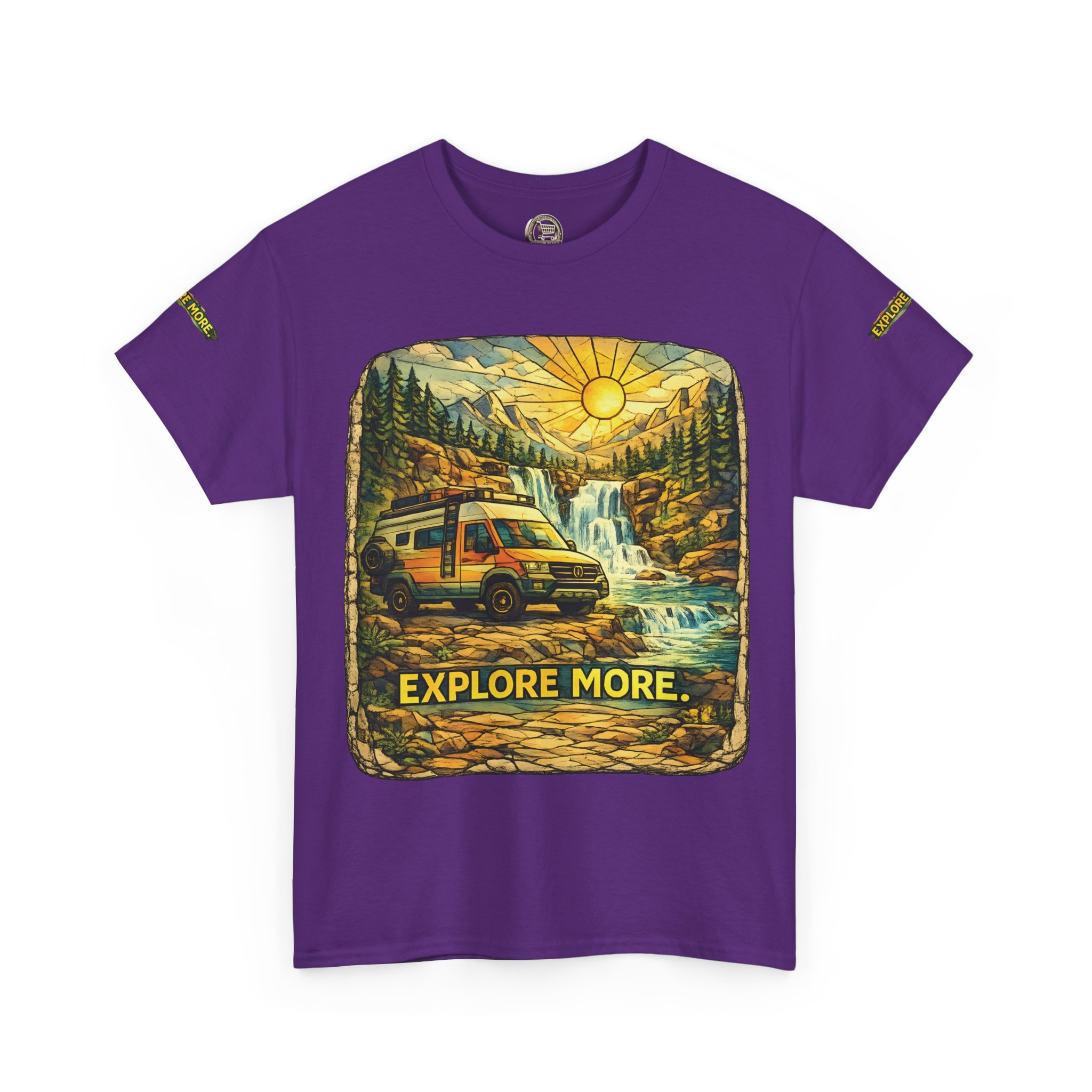 Unisex Heavy Cotton Tee — "Explore More" Design Cubic-Line