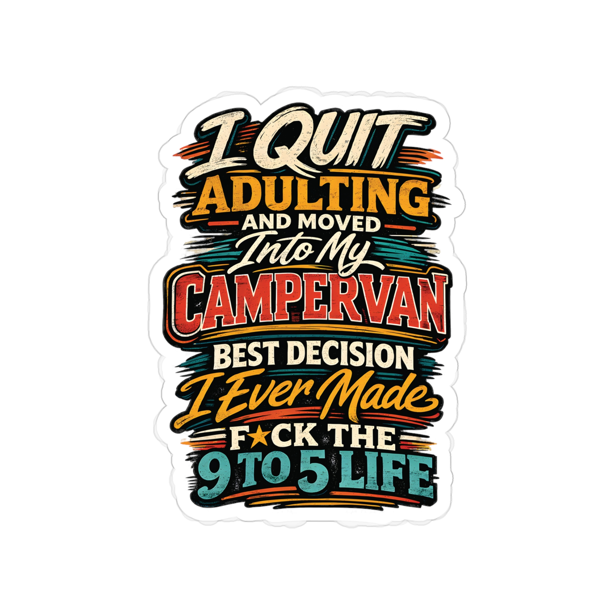 Transparent Outdoor Stickers – "I Quit Adulting" Design F**K-Line