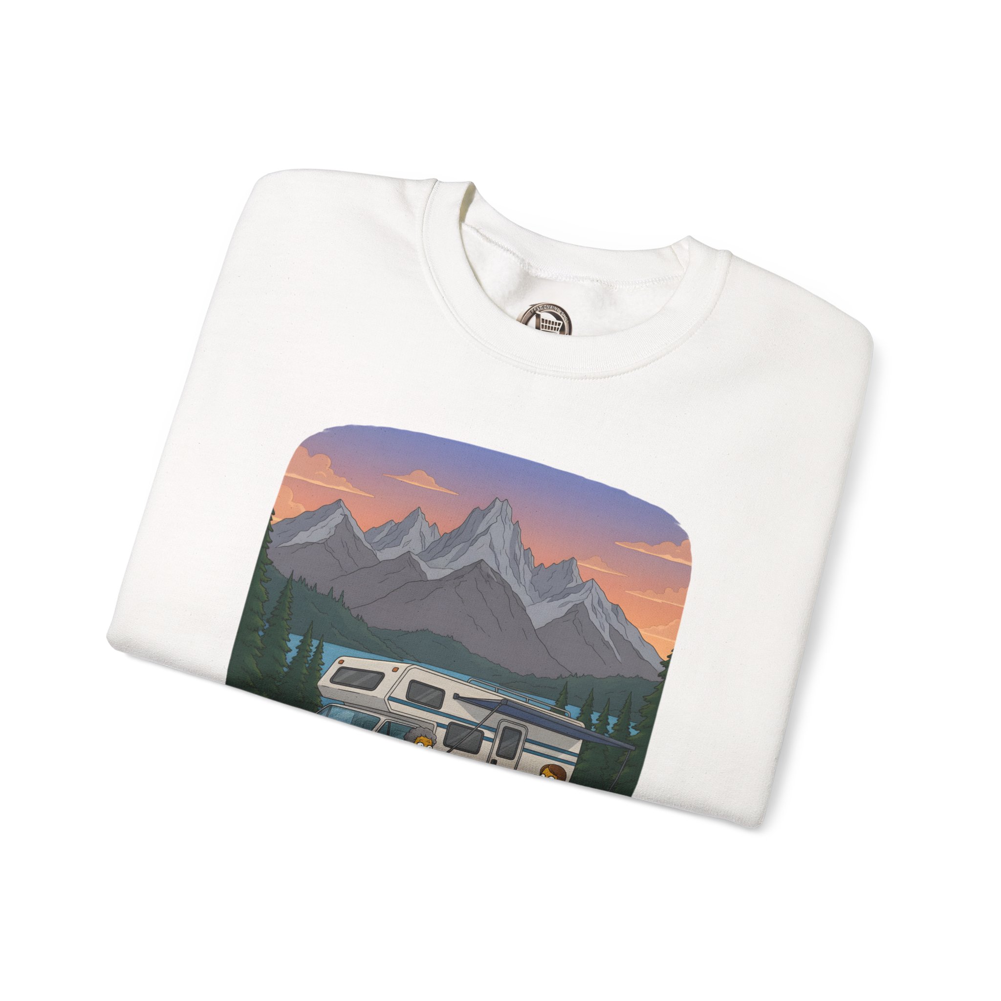 Unisex Heavy Blend™ Crewneck Sweatshirt — "The World Awaits" Design Sitcom-Line
