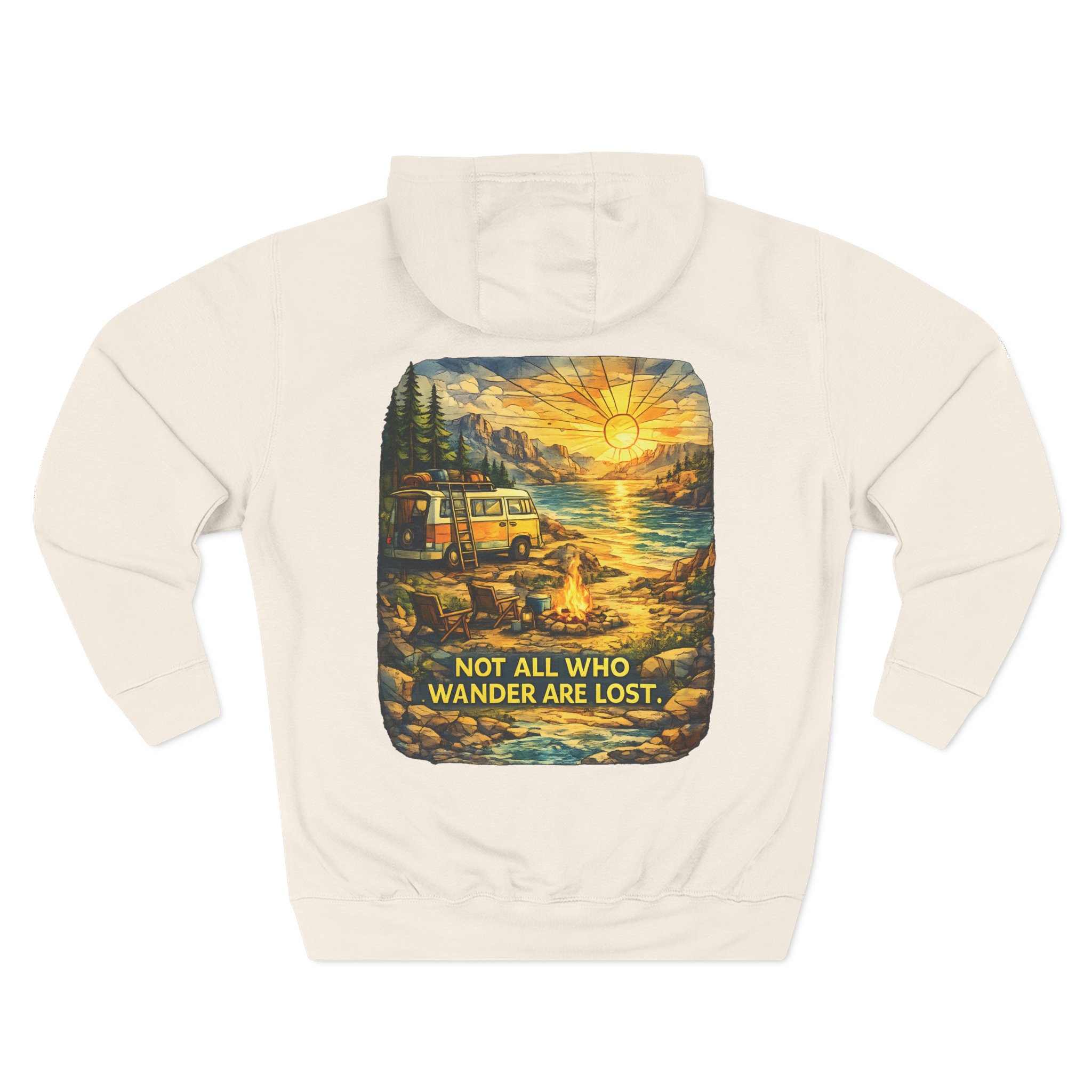 5159477942754929832_2048.jpeg Three-Panel Fleece Hoodie - "Not All Who Wander Are Lost" Design Cubic-Line
