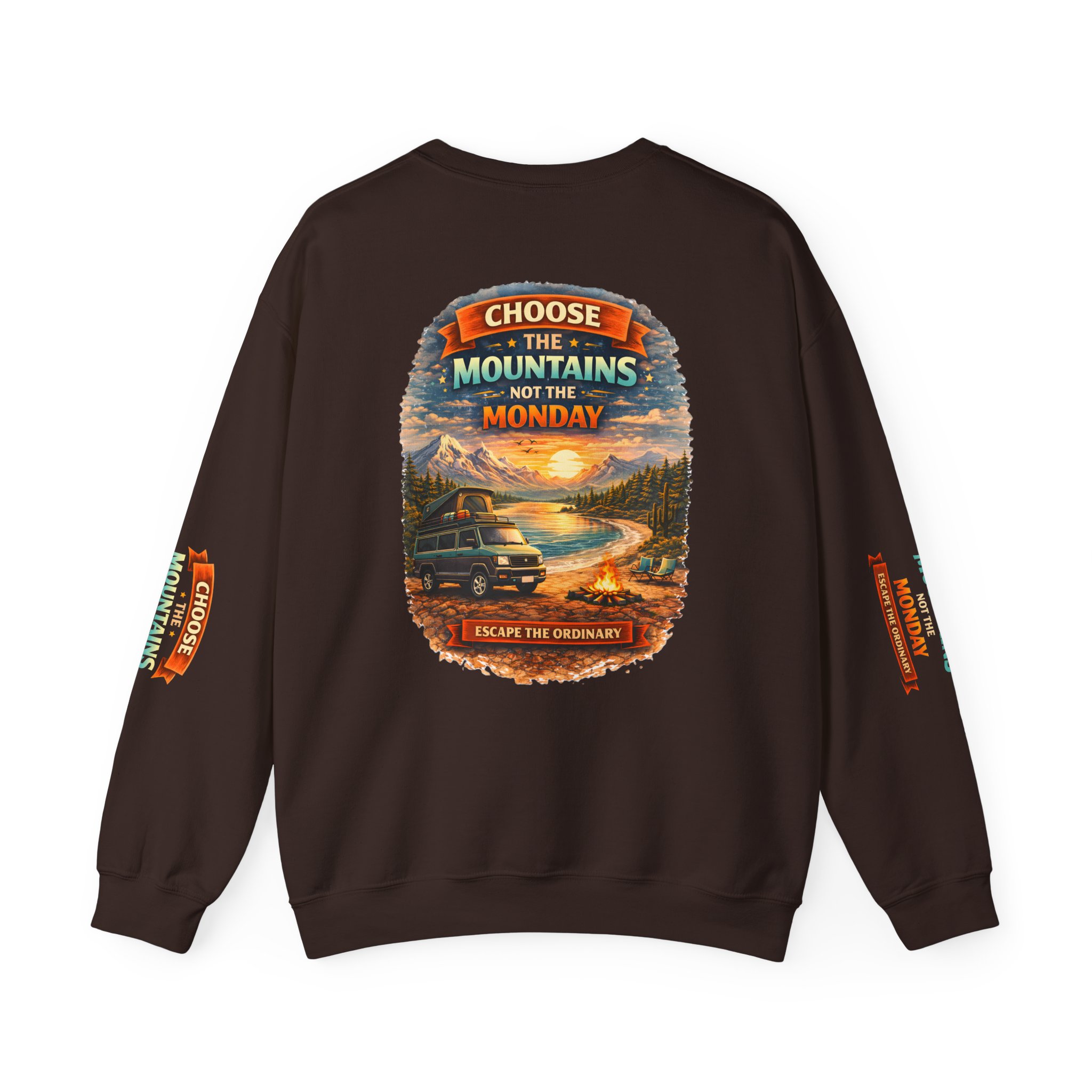 Unisex Heavy Blend™ Crewneck Sweatshirt — "Choose The Mountens" Design Scenic-Line