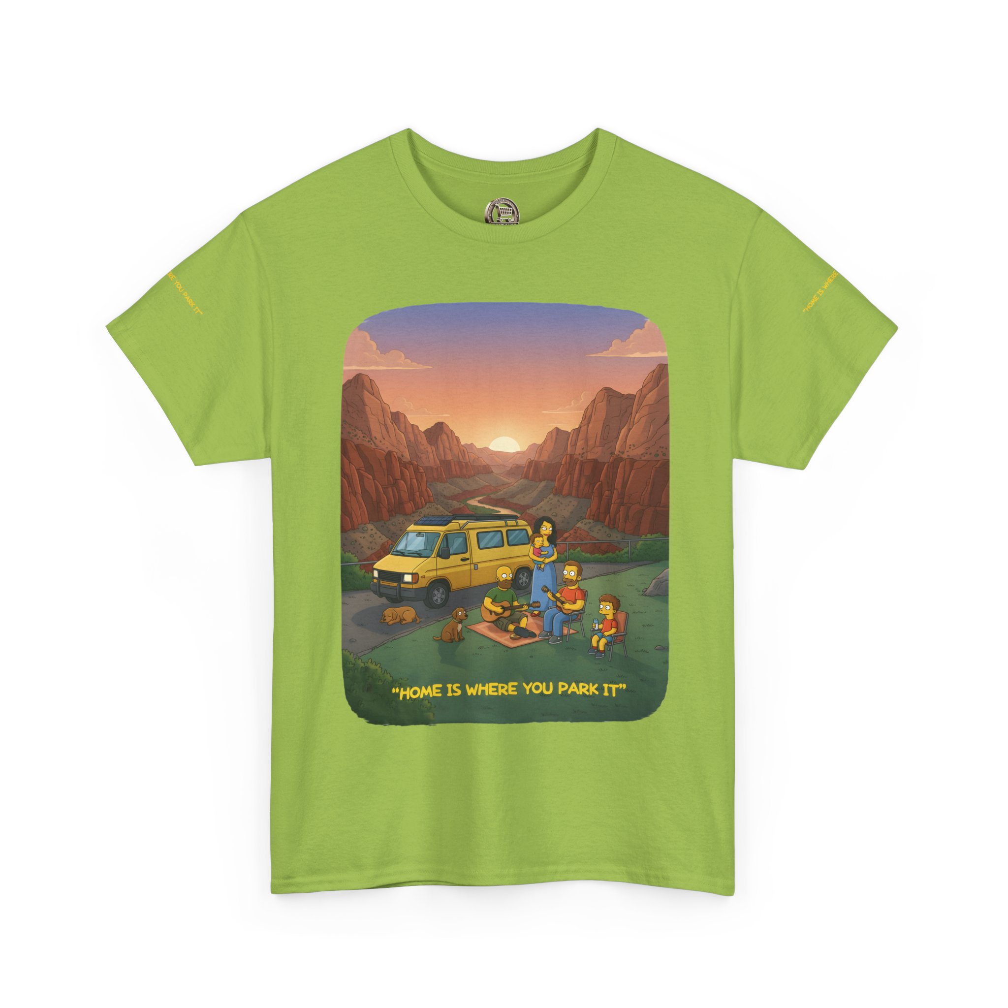 Unisex Heavy Cotton Tee — "Home Is Where You Park It" Design Sitcom-Line