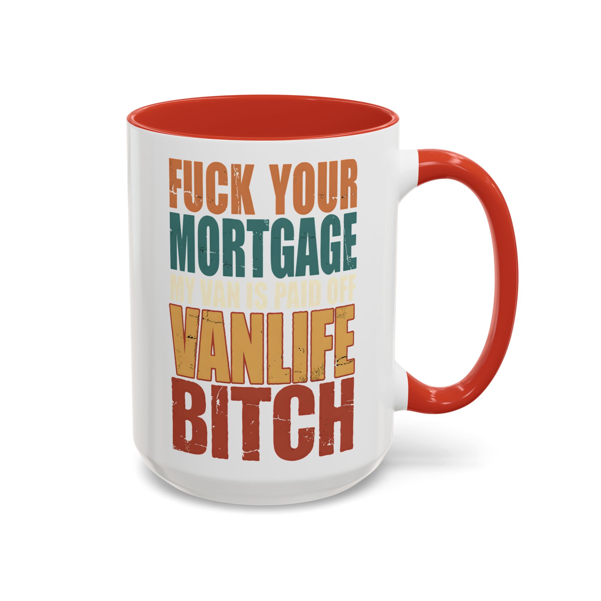 Accent Coffee Mug (11, 15oz) — "Fuck Your Mortgage" Design F**K-Line