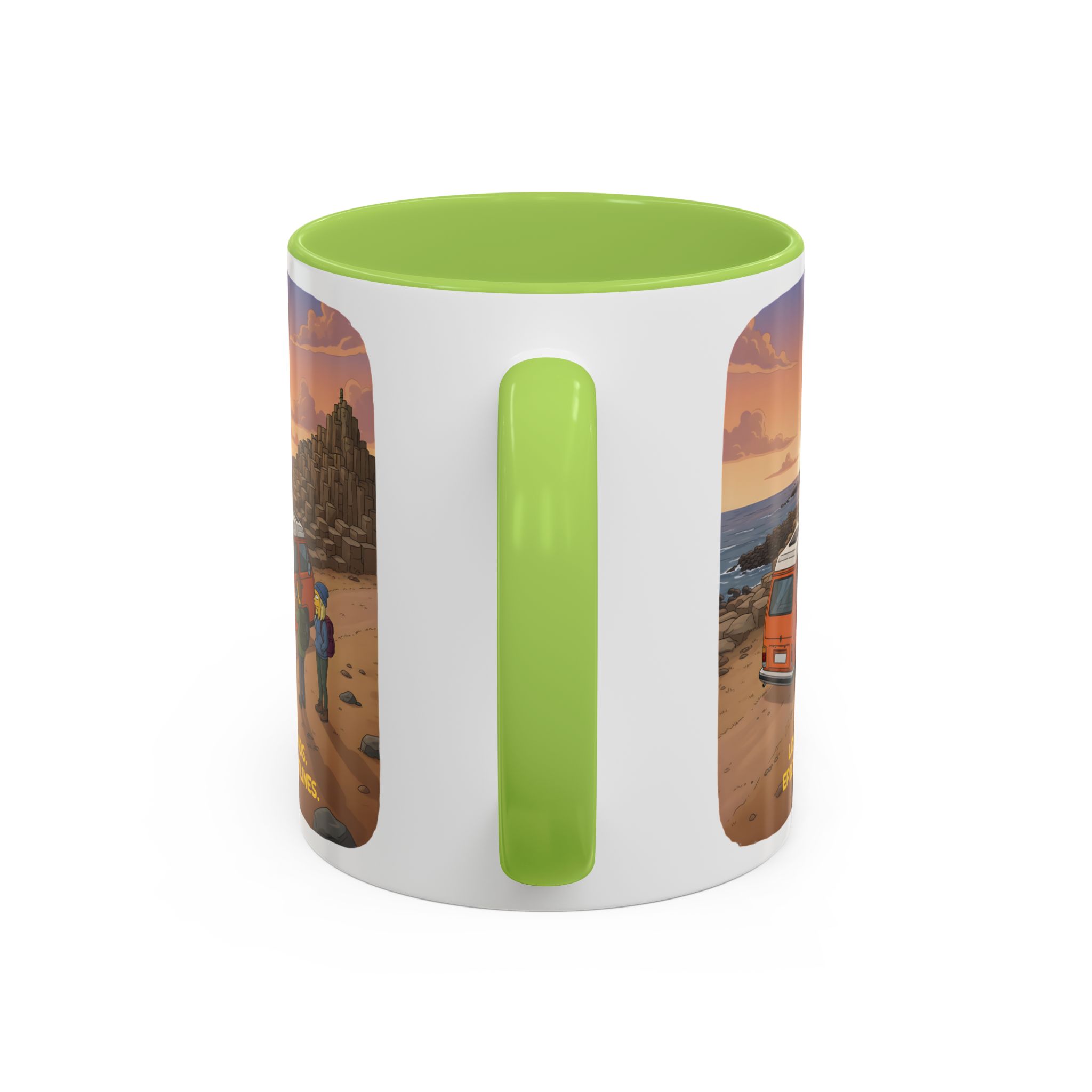 Accent Coffee Mug (11, 15oz) — "Lost Roads Epic Coastlines" Design Sitcom-Line