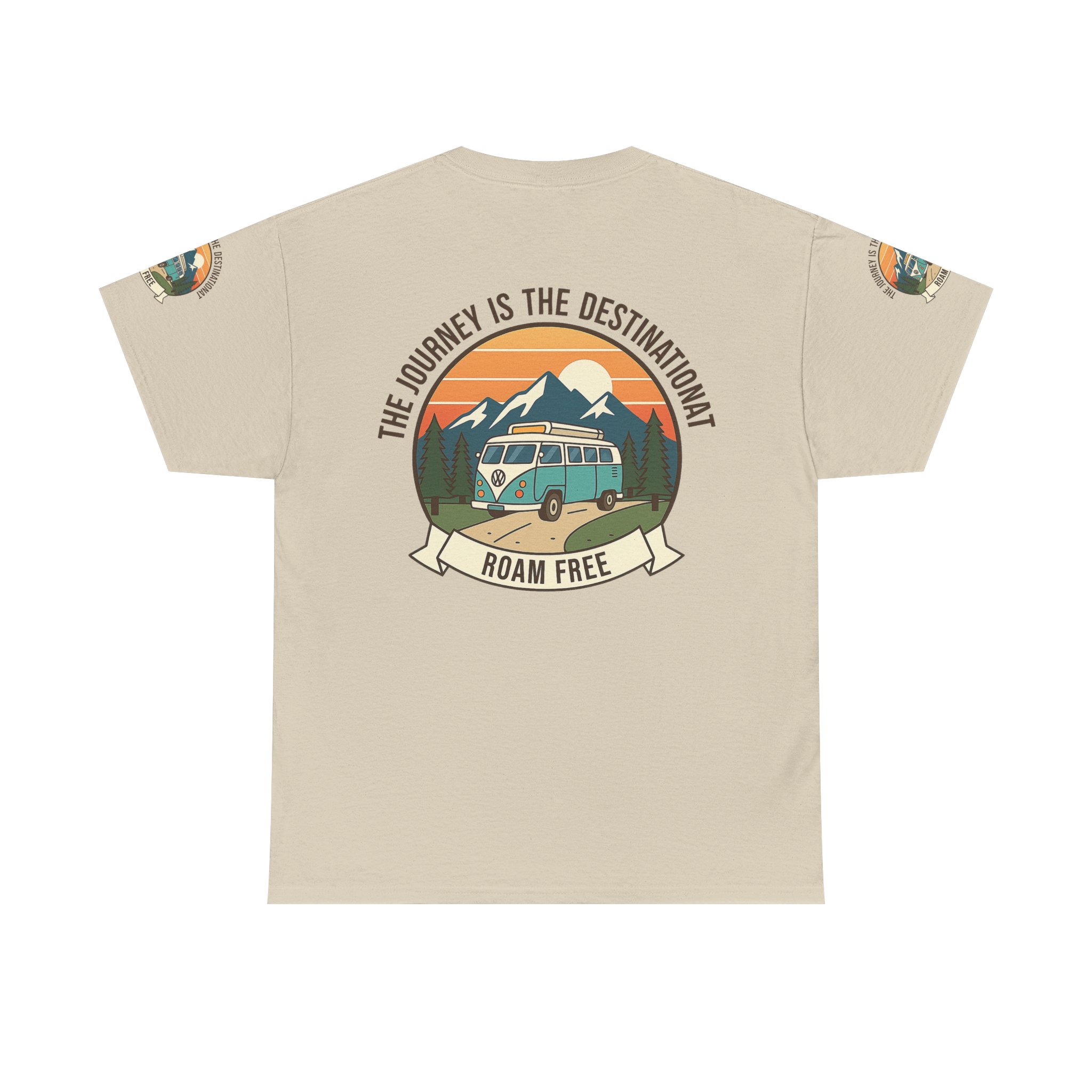 Unisex Heavy Cotton Tee — "The Journey Is The Destination" Roam Free Travel Shirt