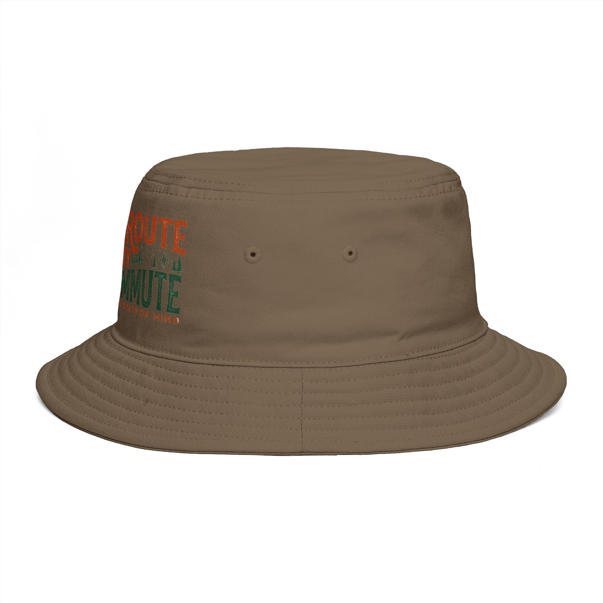 Bucket Hat — “The Scenic Route Is My Only Commute” Embroidered Outdoor Travel Hat