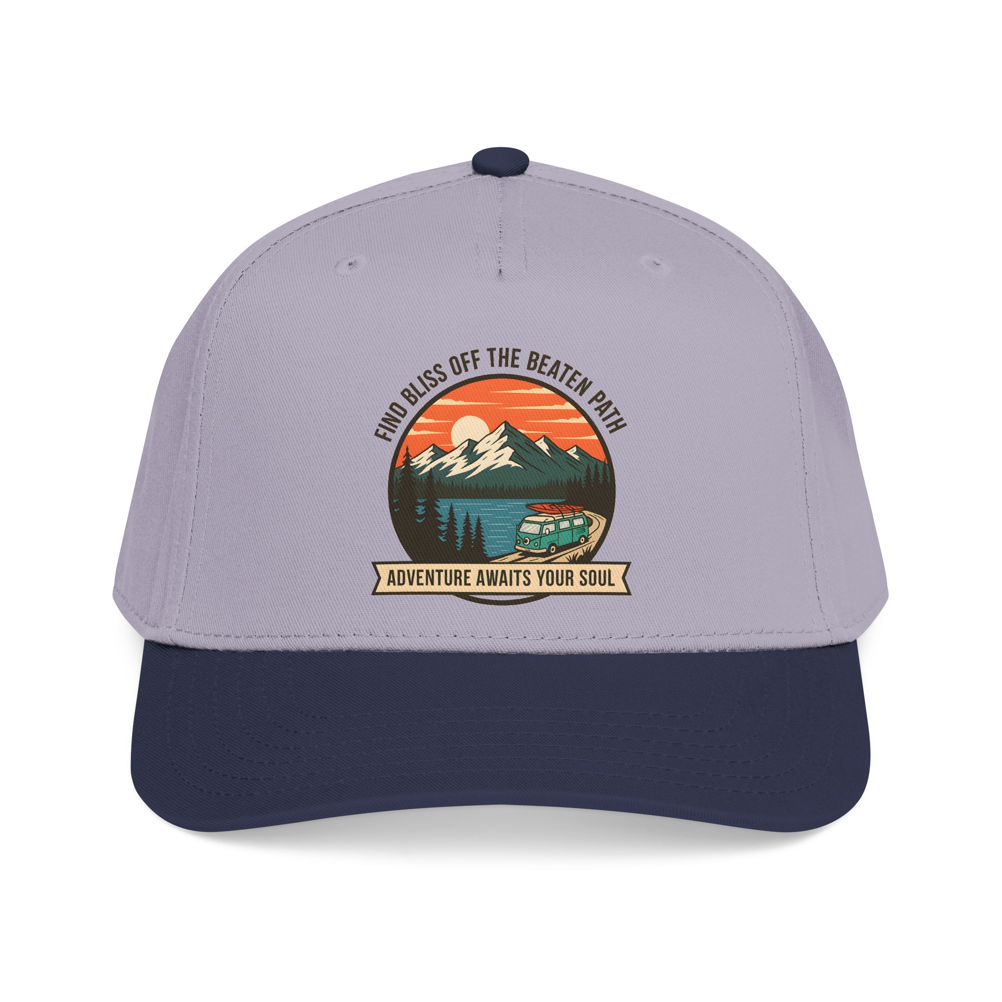 5202448797392117033_2048.jpeg Baseball Cap — "Find Bliss of the beaten patch-Adventure Awaits Your Soul" Vintage Mountain Camp Camper Design