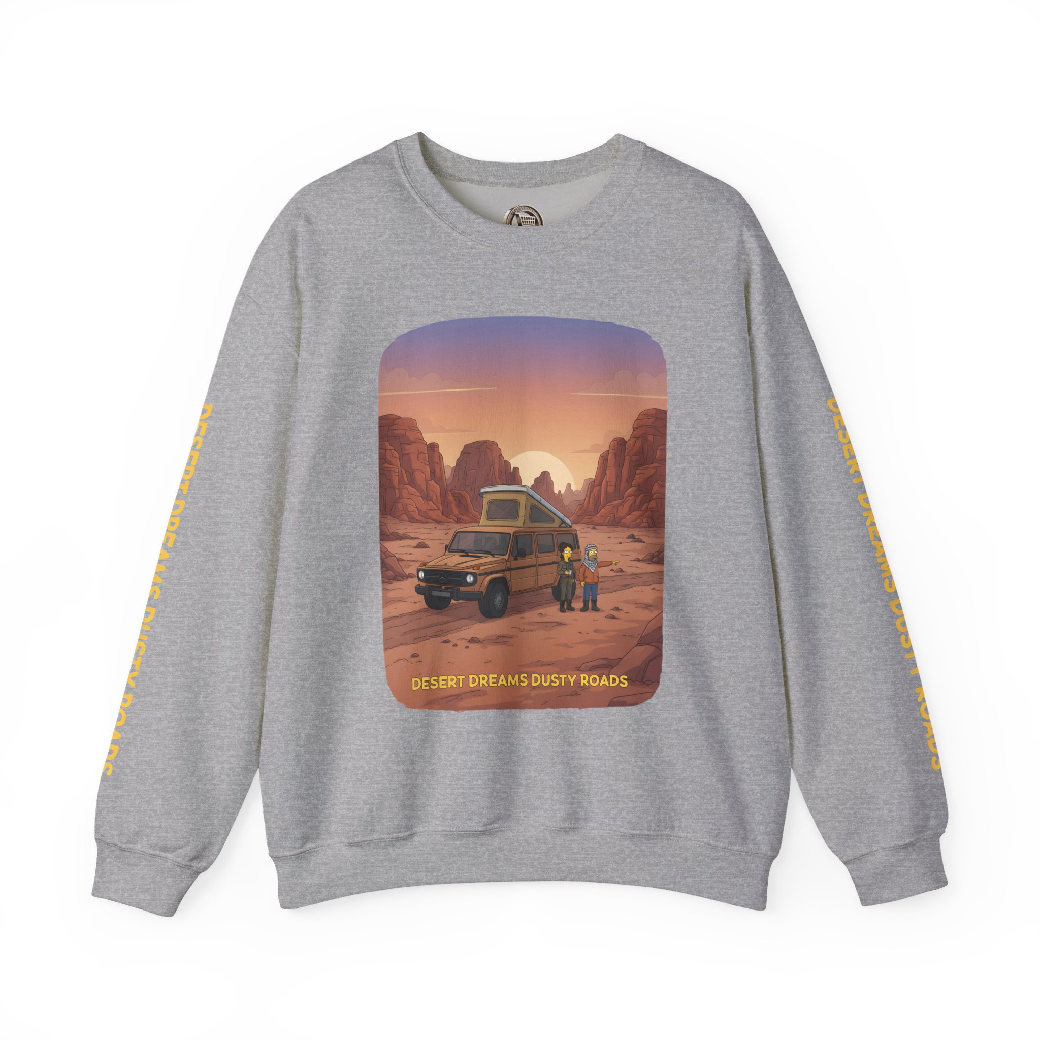 Unisex Heavy Blend™ Crewneck Sweatshirt — "Desert Dreams Dusty Roads" Design Sitcom-Line