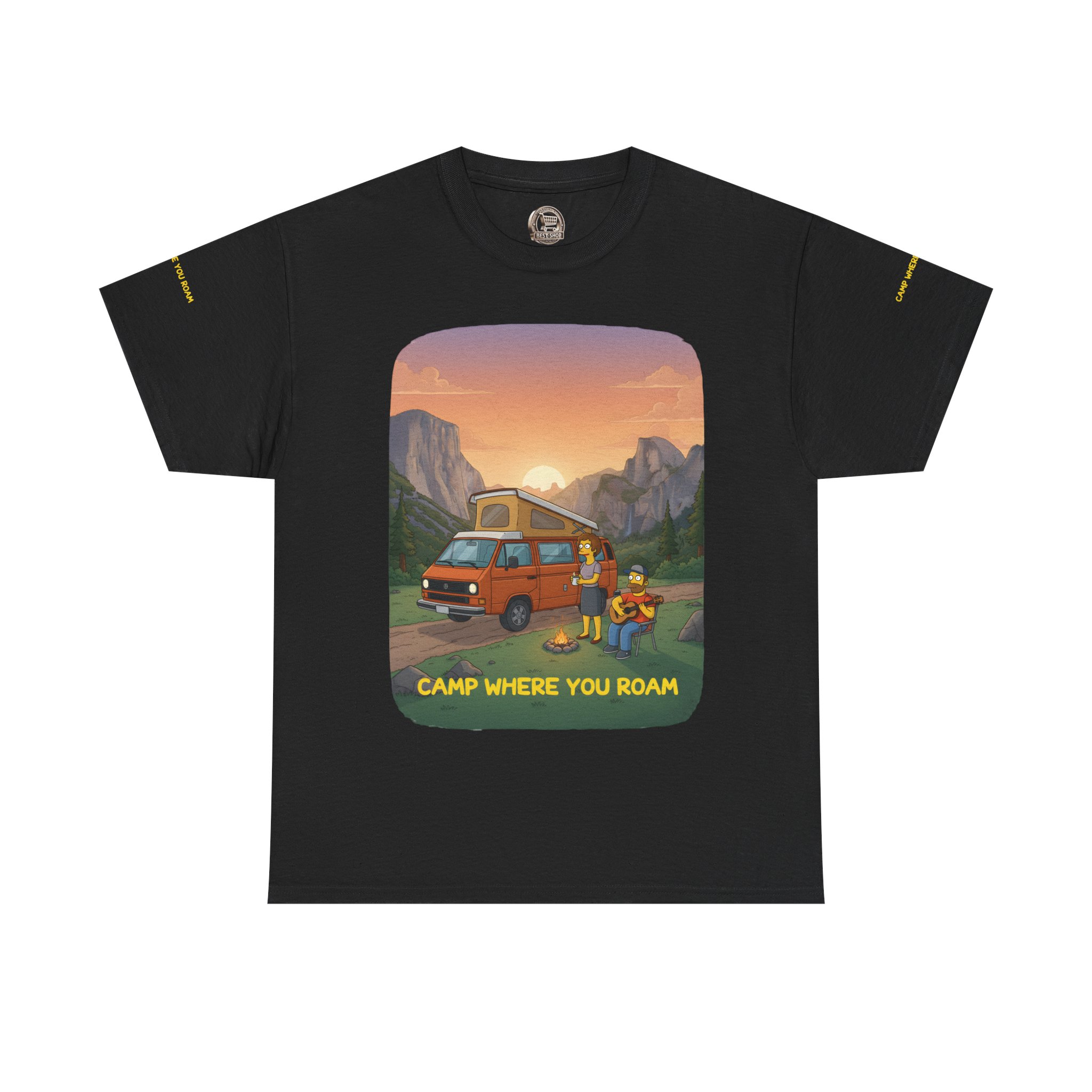 Unisex Heavy Cotton Tee — "Camp Where You Roam" Design Sitcom-Line