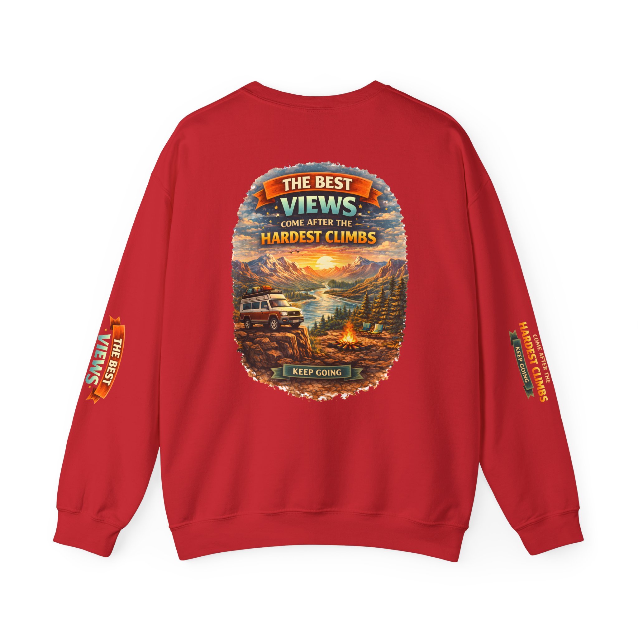 Unisex Heavy Blend™ Crewneck Sweatshirt — "The Best Views" Design Scenic-Line