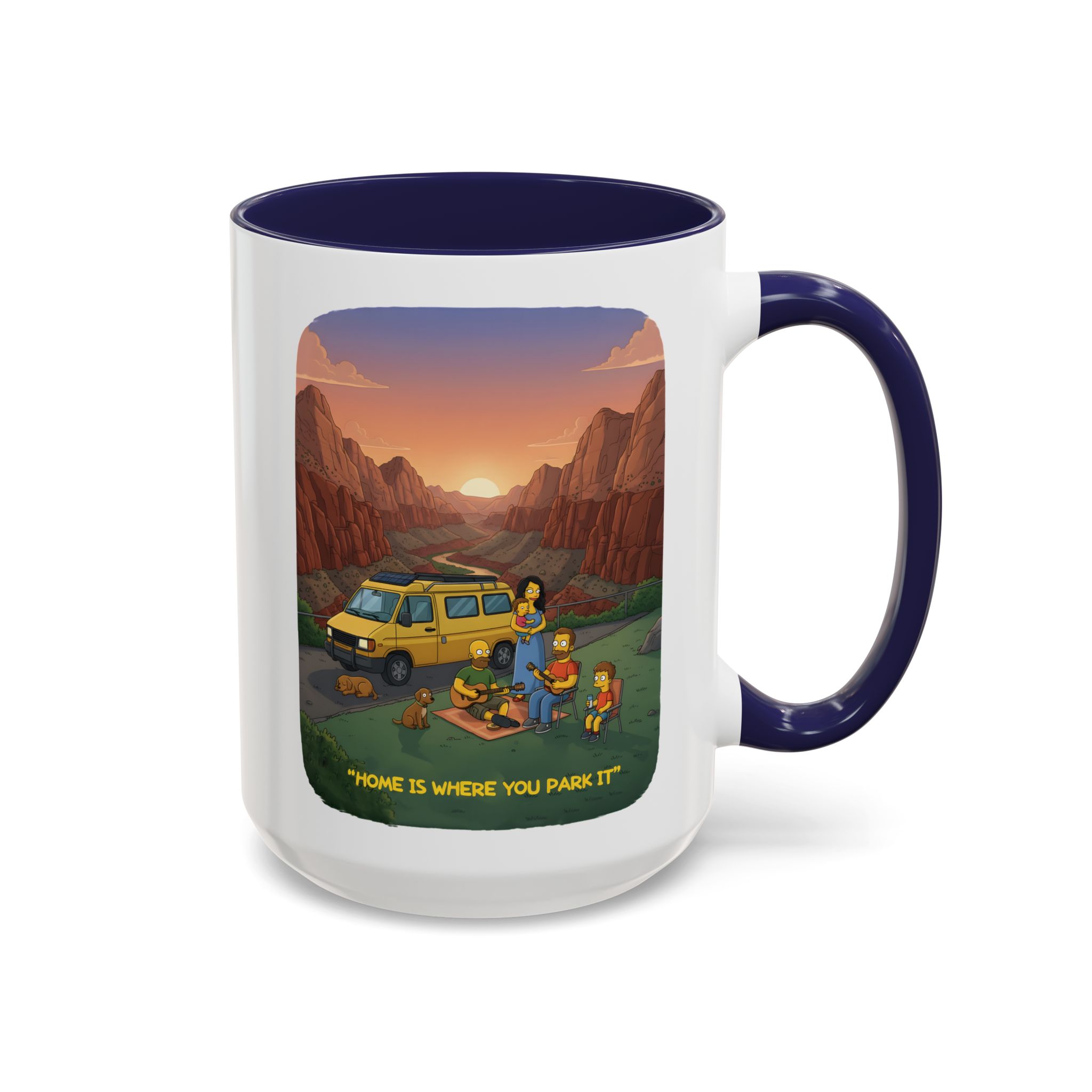 Accent Coffee Mug (11, 15oz) — "Home Is Where You Park It" Design Sitcom-Line