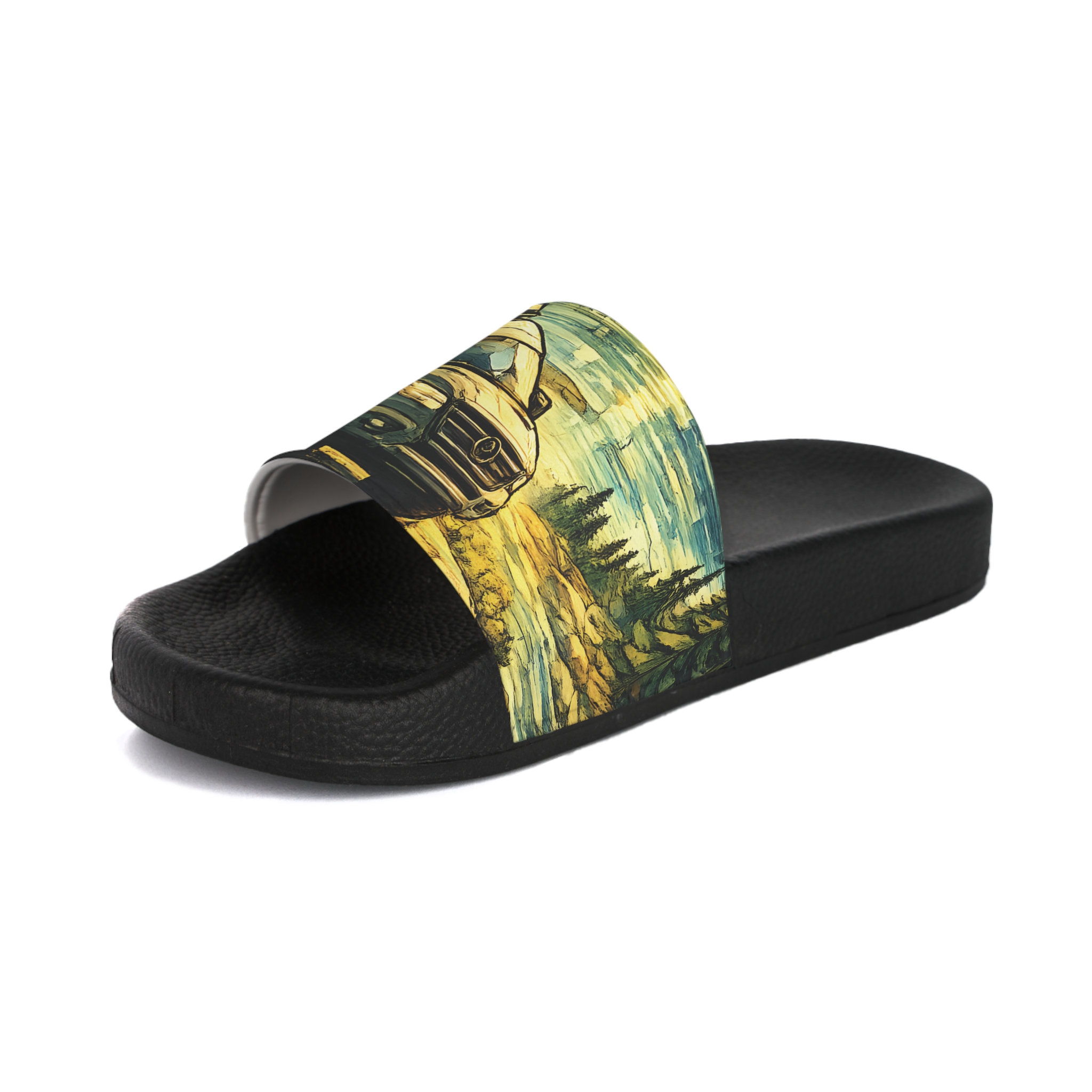 Women's Slide Sandals - Mercedes Camper Van Slides (Cubic-Line)