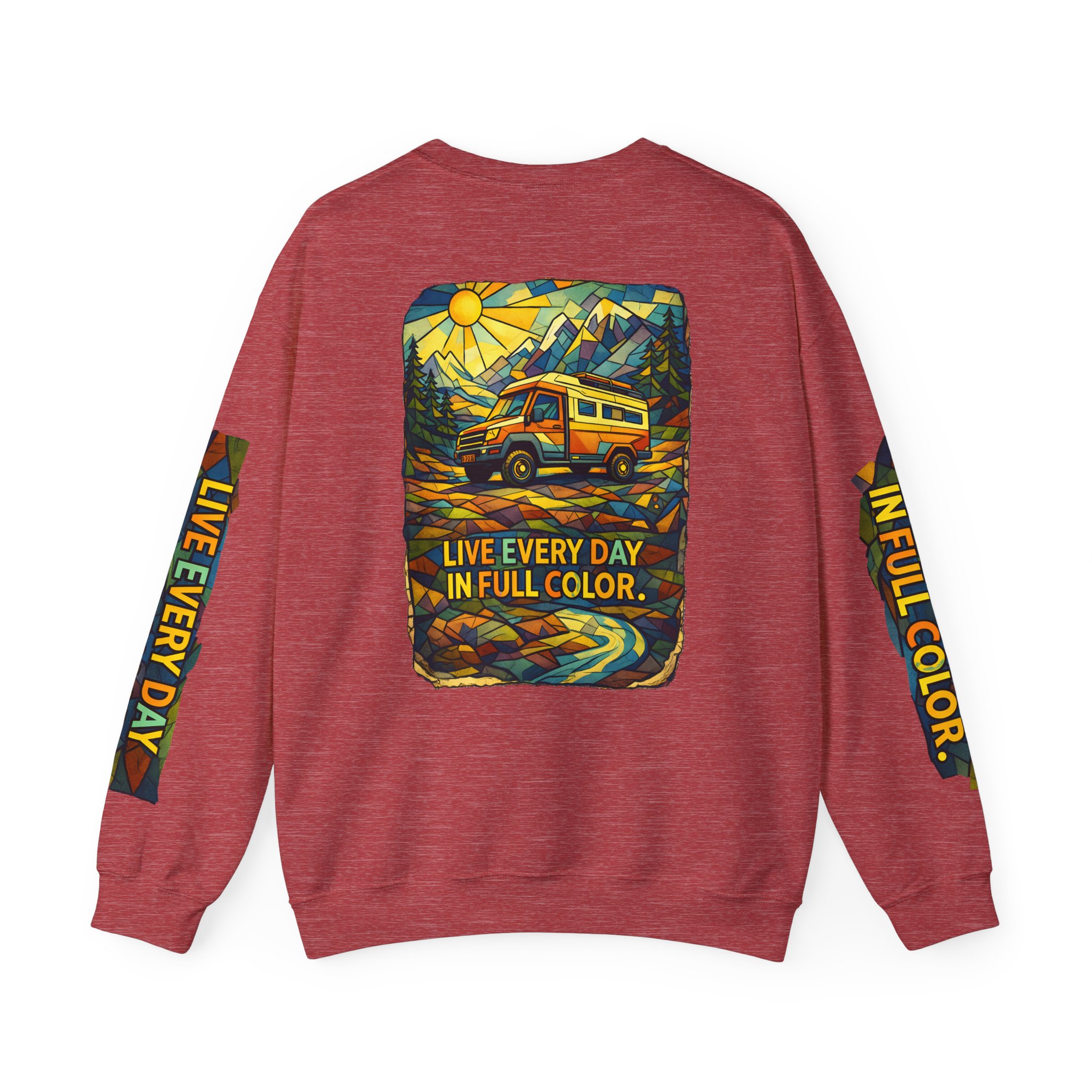 5212208647473535425_2048.jpeg Unisex Heavy Blend™ Crewneck Sweatshirt — "Live Every Day InFull Color" Design Cubic-Line