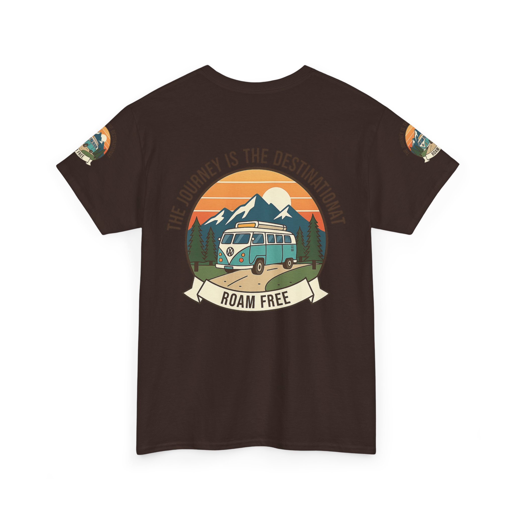 Unisex Heavy Cotton Tee — "The Journey Is The Destination" Roam Free Travel Shirt