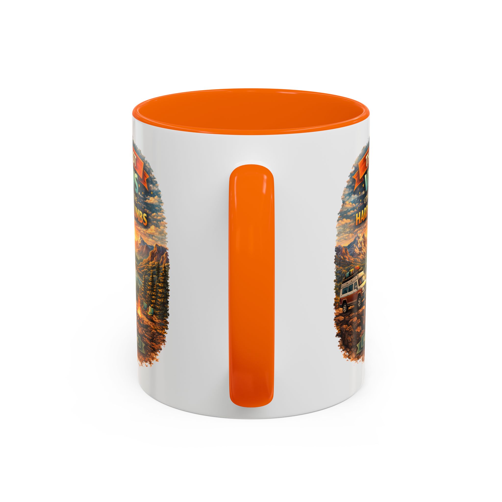Accent Coffee Mug (11, 15oz) — "The Best Views" Design Scenic-Line