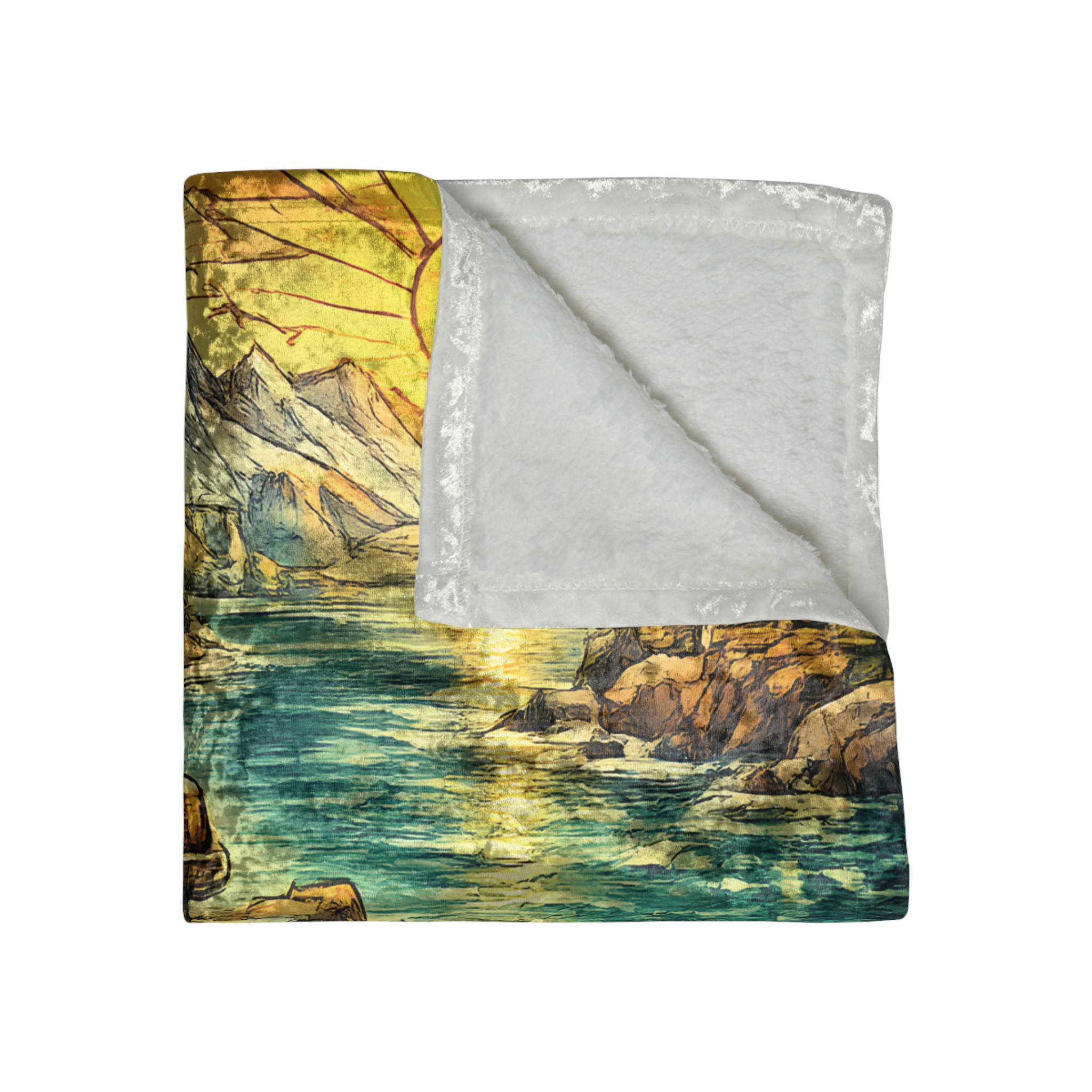 5215740969199595531_2048.jpeg Crushed Velvet Blanket —"Discover The Bieuty Beyond The Road" Design Cubic-Line (Campervan)