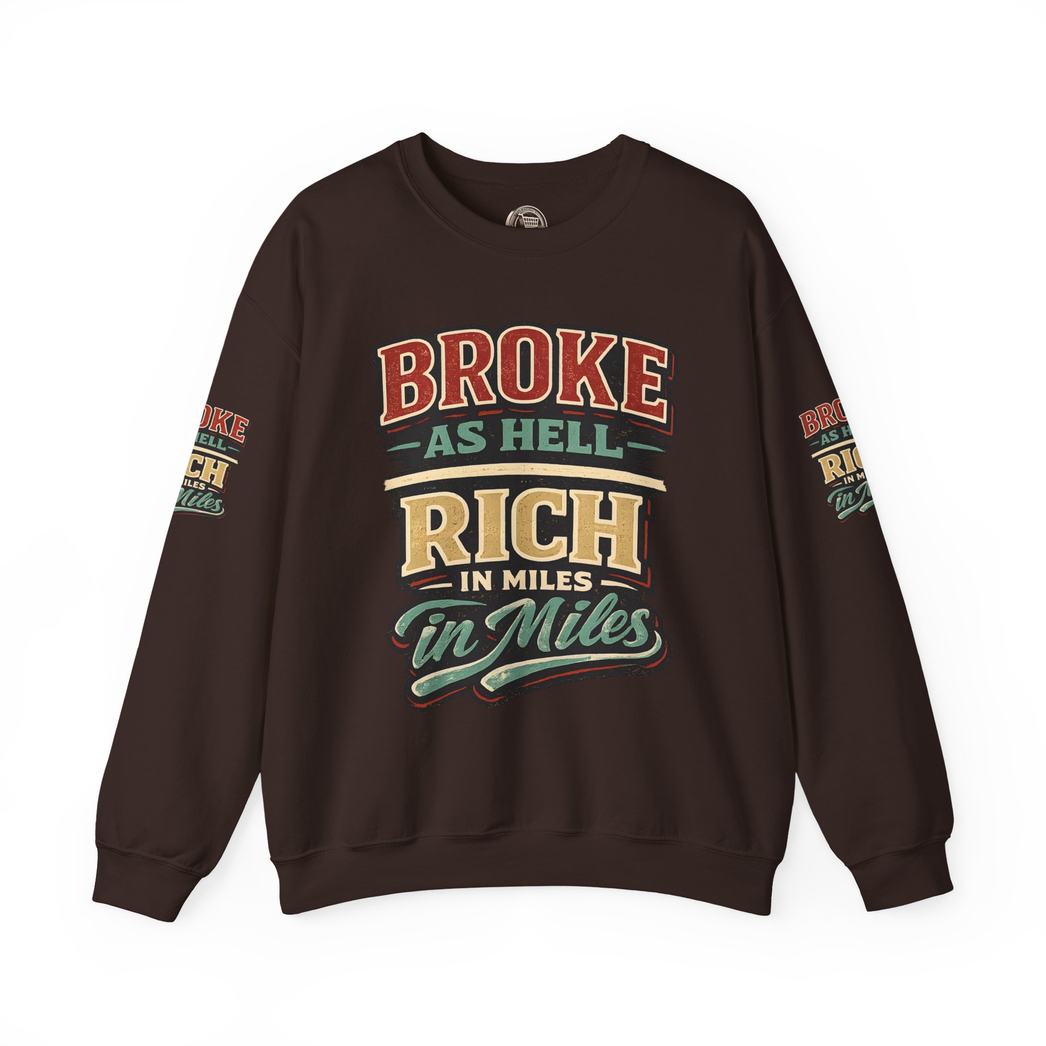 Unisex Heavy Blend™ Crewneck Sweatshirt — "Broke As Hell" Design F**K-Line