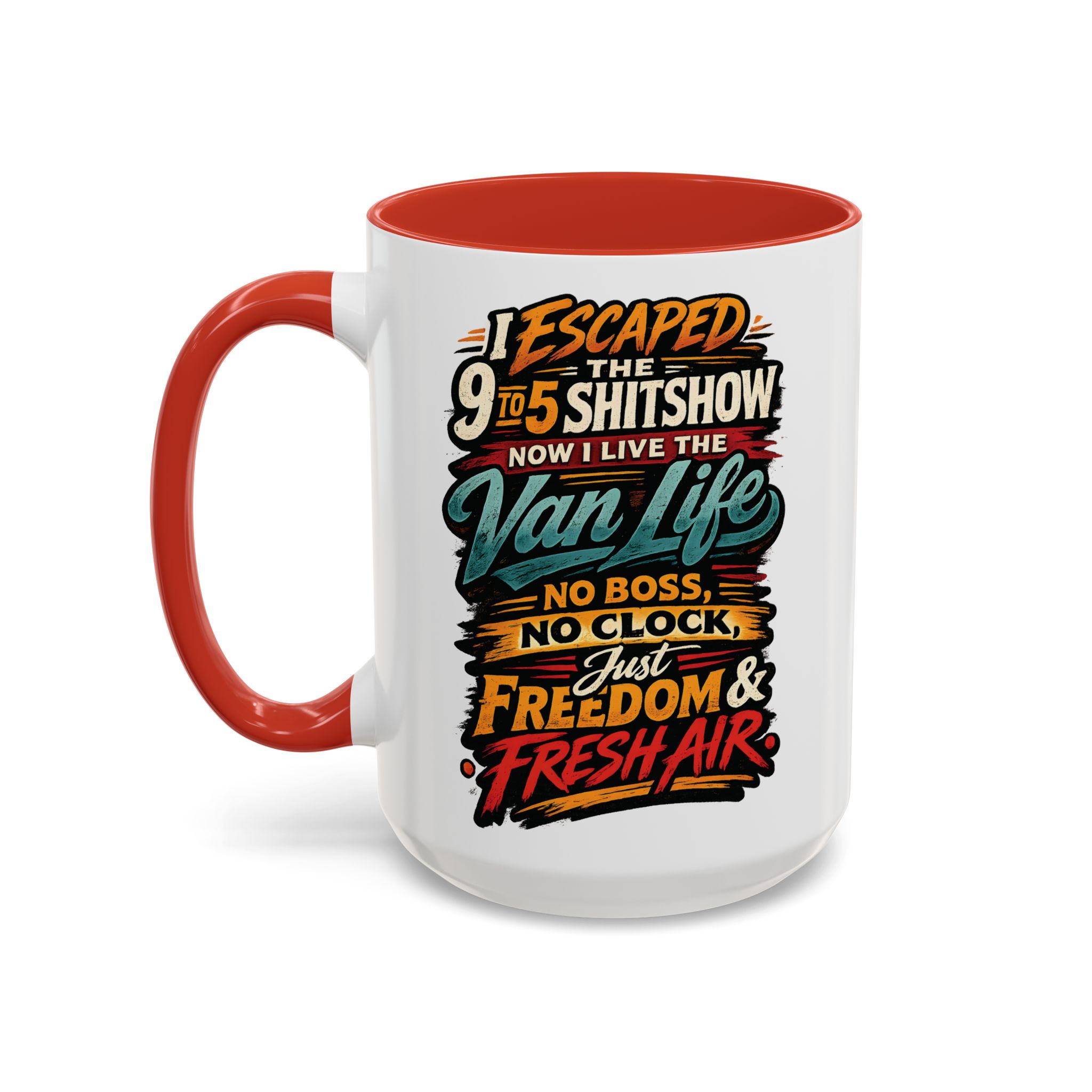 5220281321174866213_2048.jpeg Accent Coffee Mug (11, 15oz) — "I Escaped The 9 To 5" Design F**K-Line