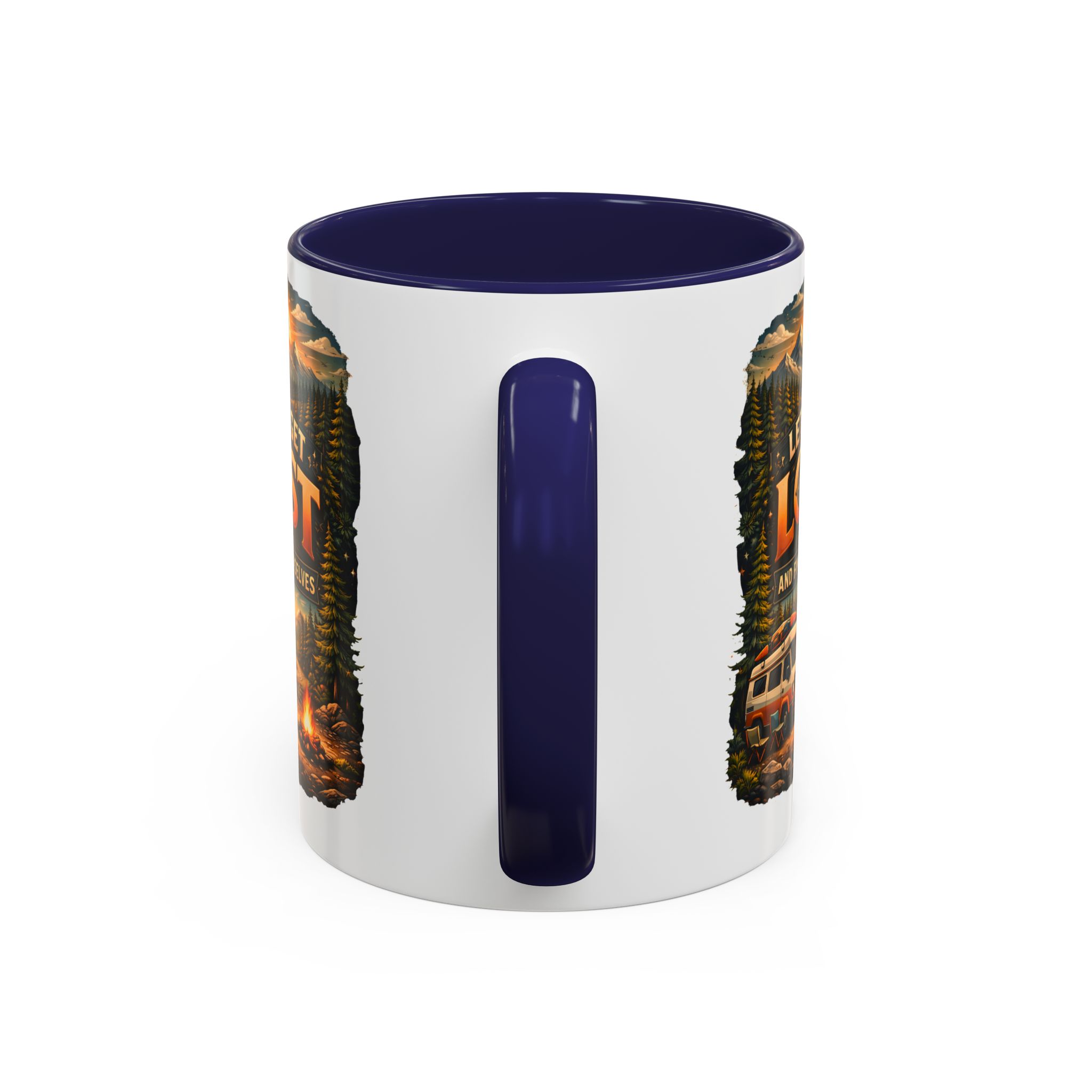 Accent Coffee Mug (11, 15oz) — "Let´s Get Lost And Find Ourselfs" Design Scenic-Line